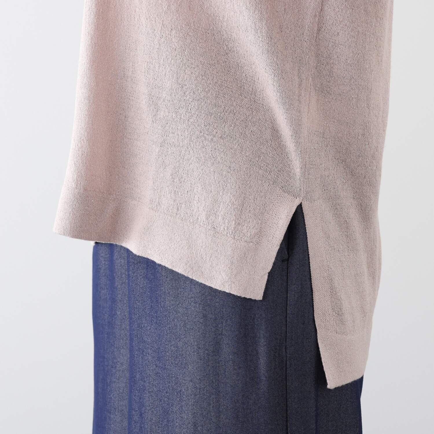 Ｔ．Ｆ．Ｄ．Ｃ． ブリランテラメ オーガンジーフリル 配色ニットプルオーバー