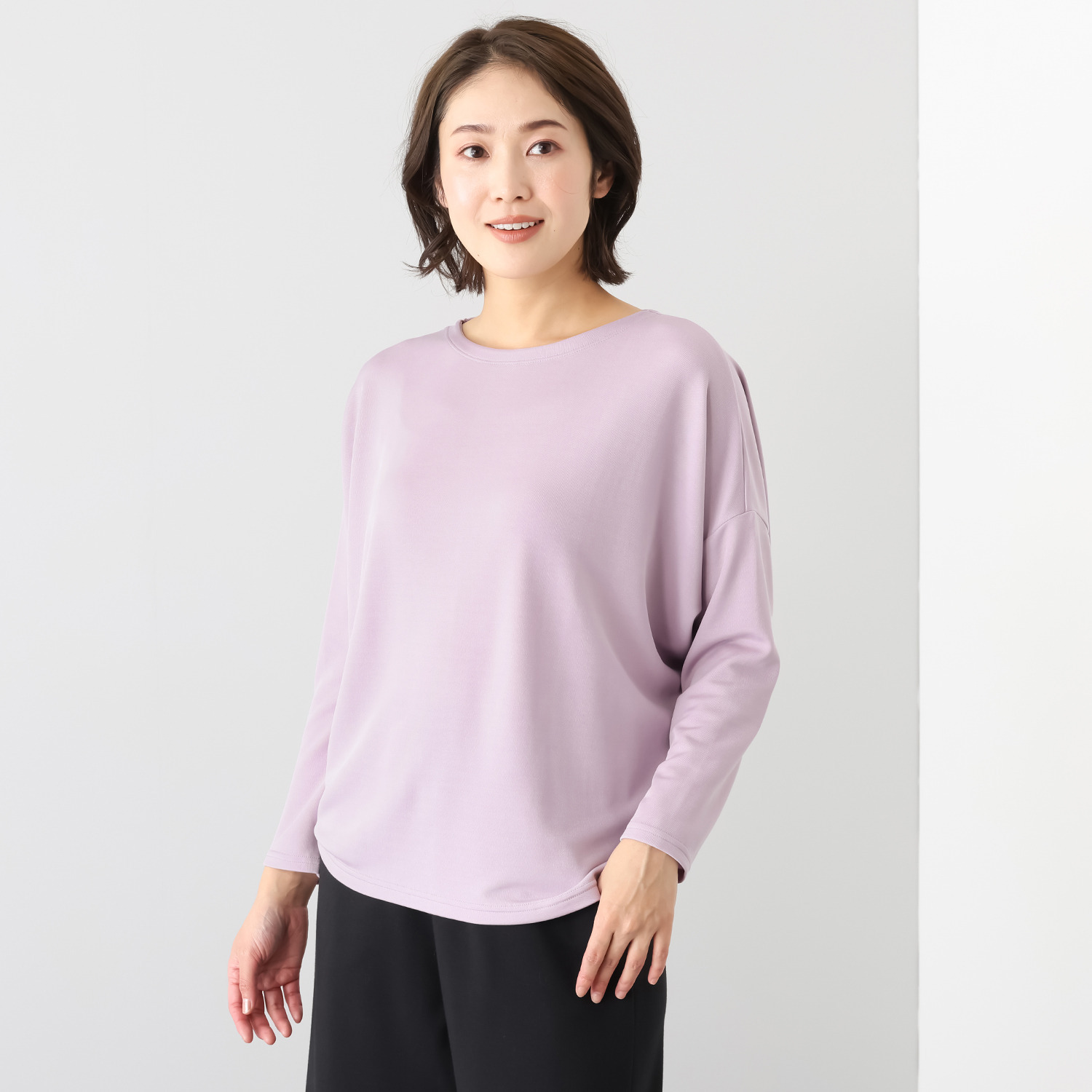 ココンライフ　ドゥ ＵＶカット・吸放湿 キュプラ混 ダンボールニット ラウンドネックＴシャツ