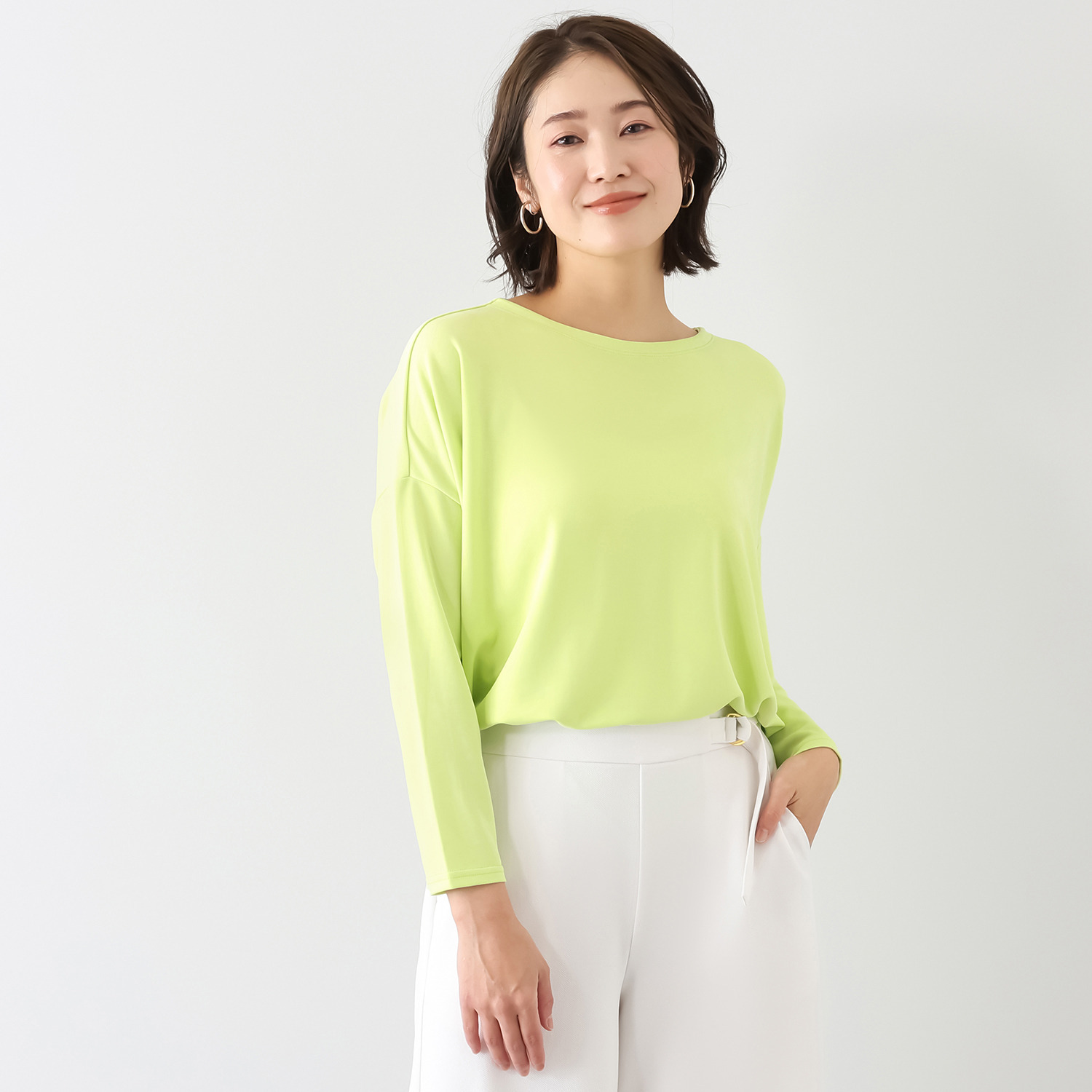 ココンライフ　ドゥ ＵＶカット・吸放湿 キュプラ混 ダンボールニット ラウンドネックＴシャツ