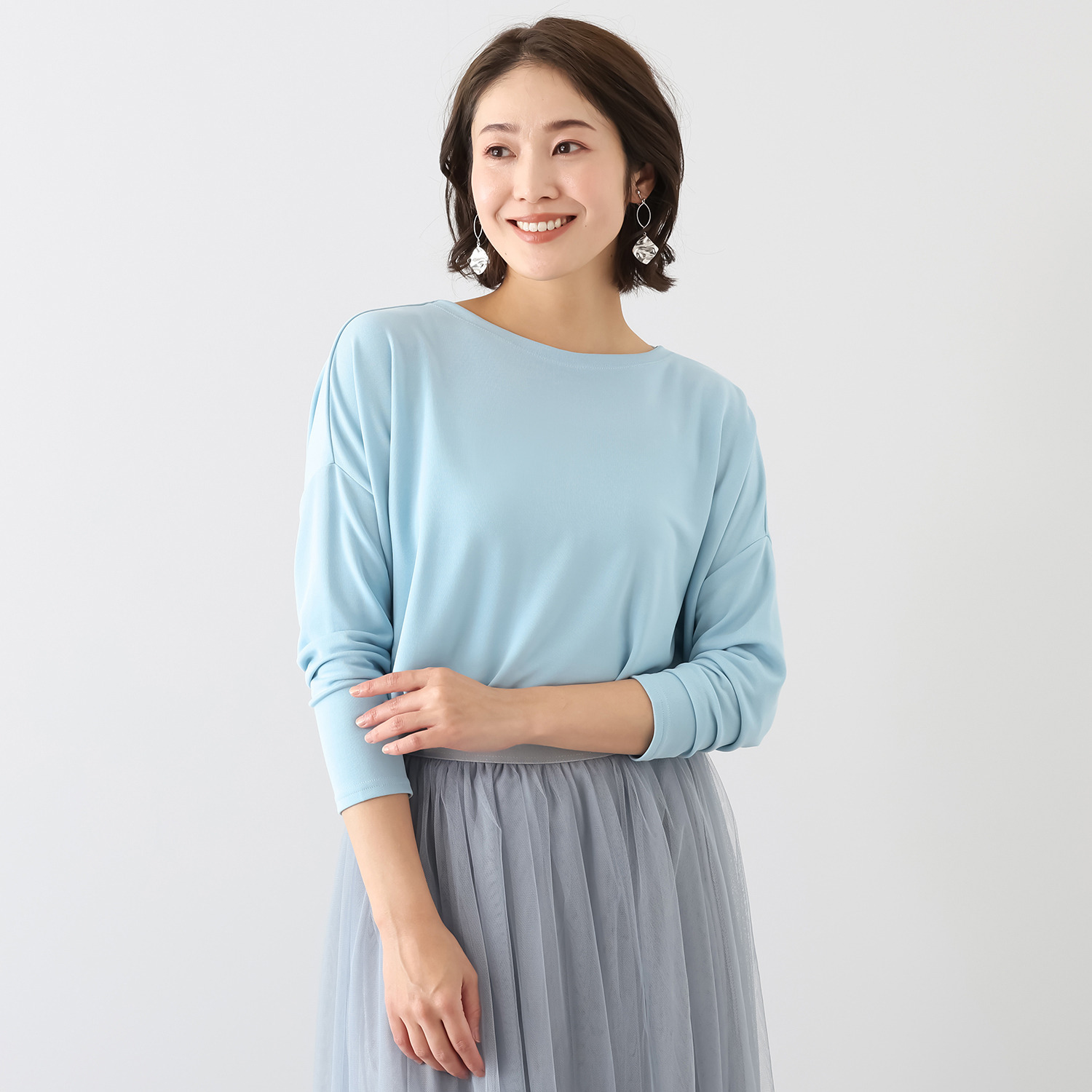 ココンライフ　ドゥ ＵＶカット・吸放湿 キュプラ混 ダンボールニット ラウンドネックＴシャツ