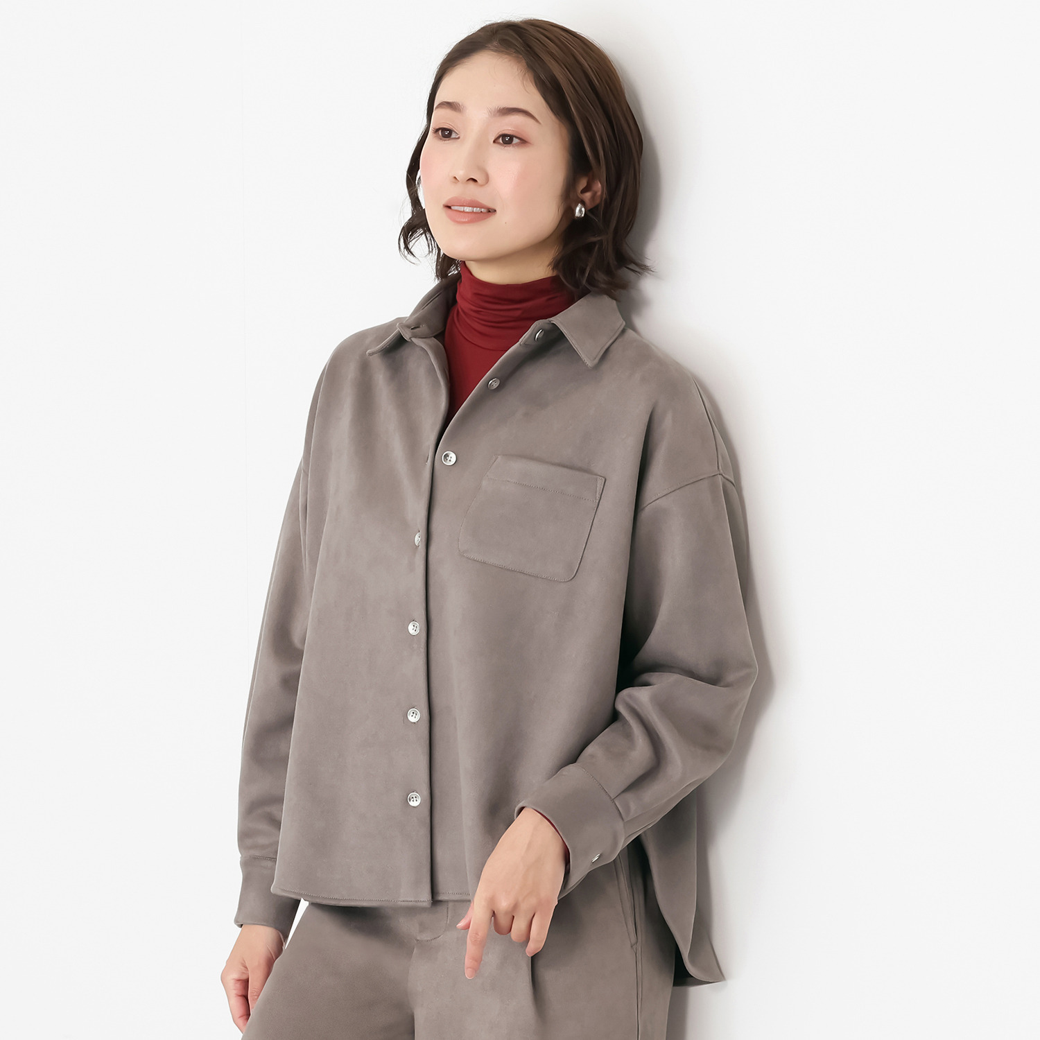 チーロ スエードタッチ シャツジャケット