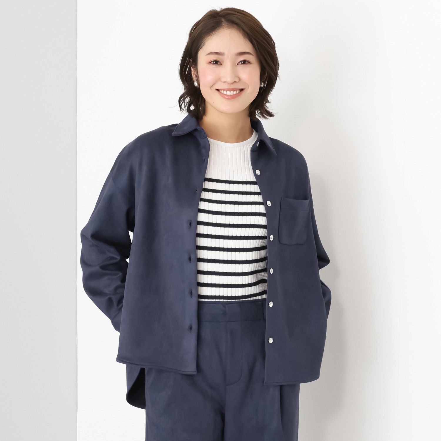 チーロ スエードタッチ シャツジャケット