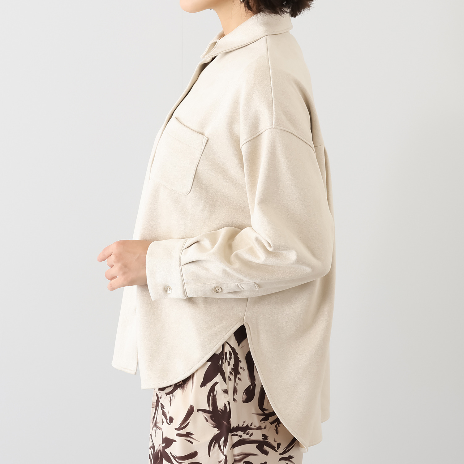 チーロ スエードタッチ シャツジャケット