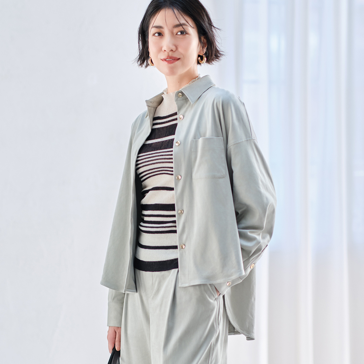 チーロ スエードタッチ シャツジャケット