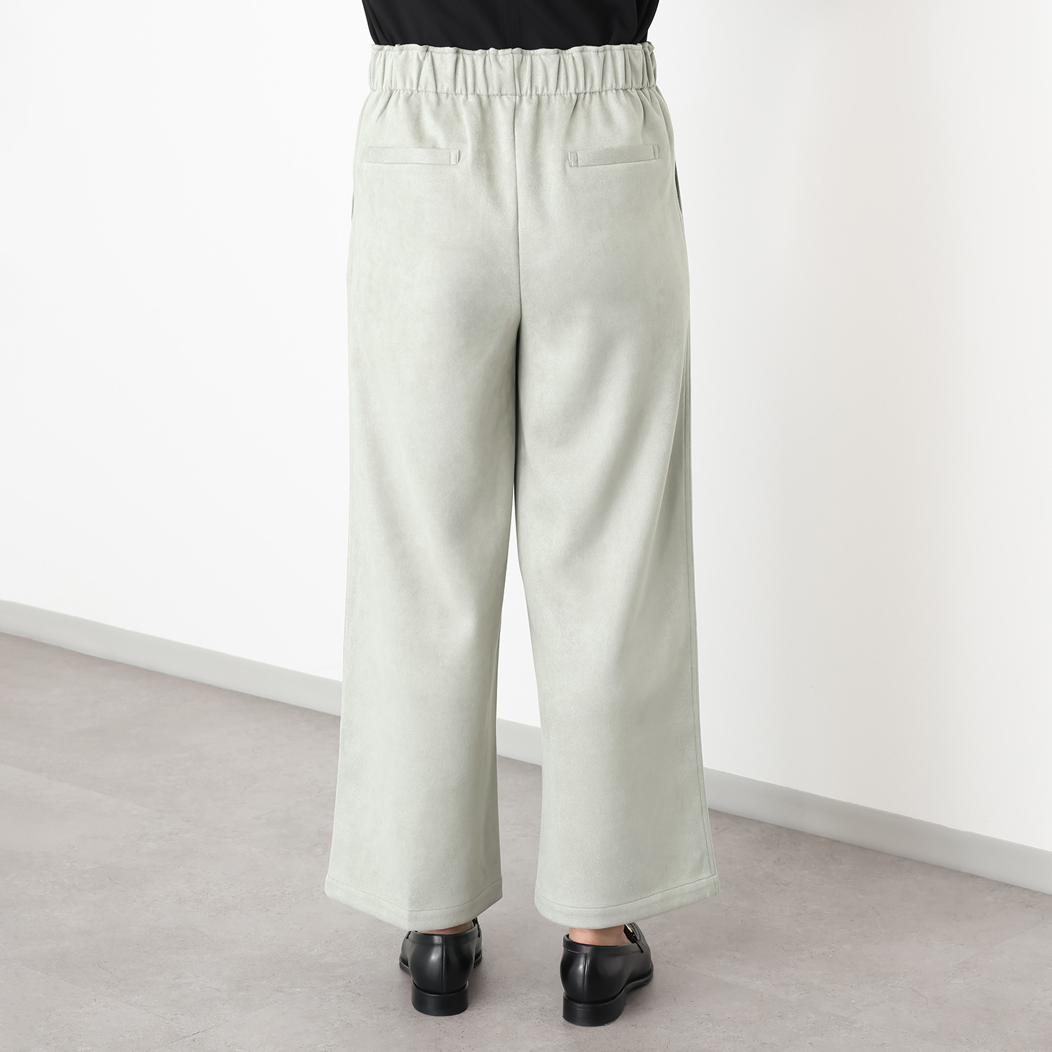 チーロ スエードタッチ タックワイドパンツ