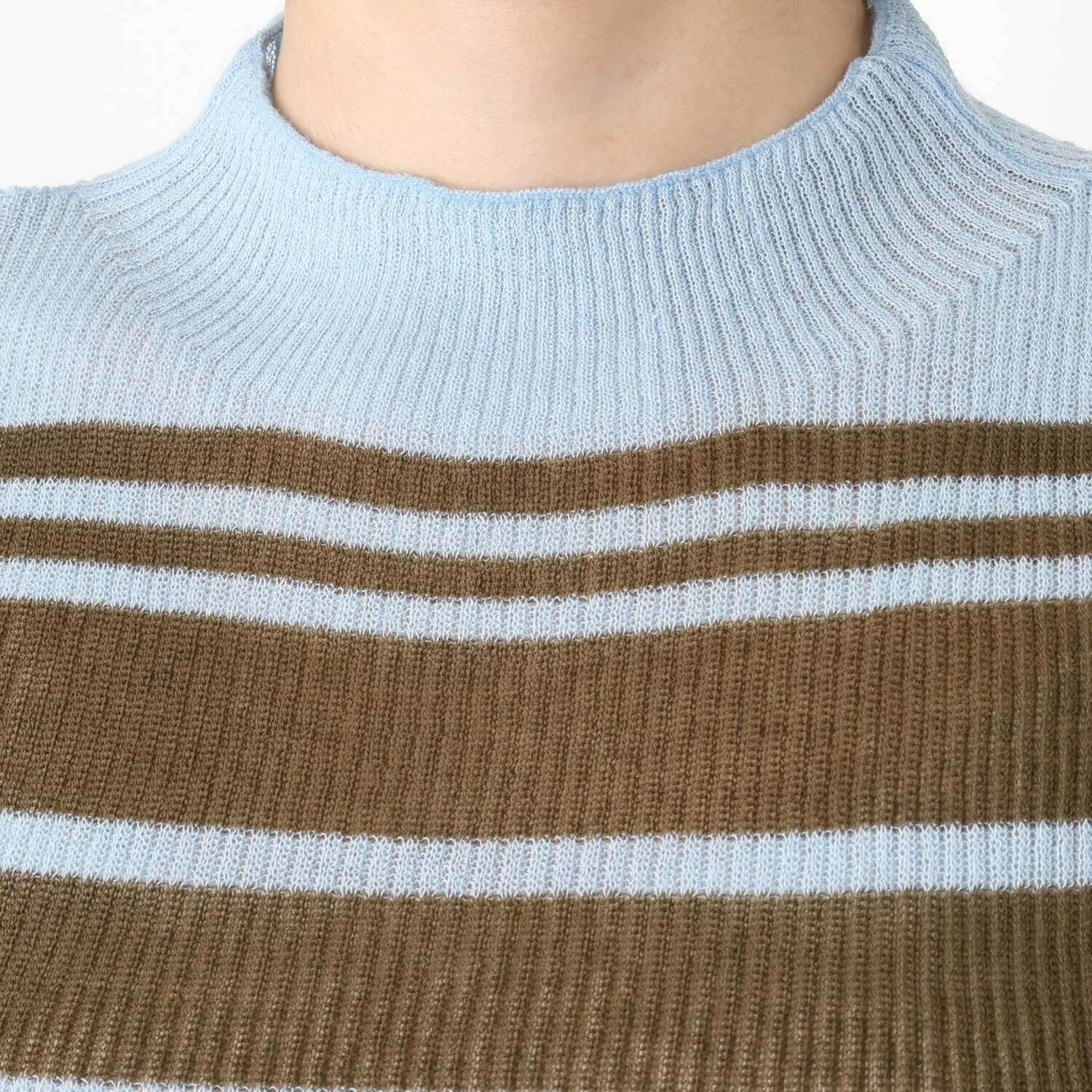 チーロ コットン混 シアーリブニット プルオーバー