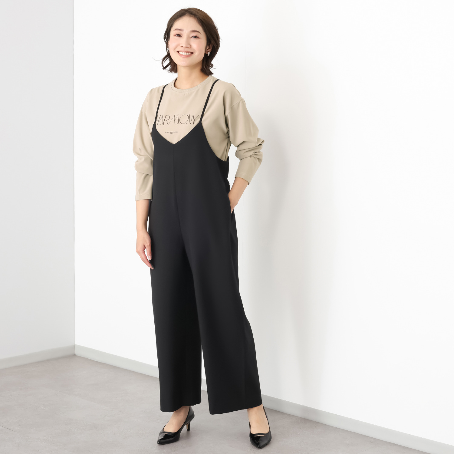 チーロ リネンライク イージーサロペット