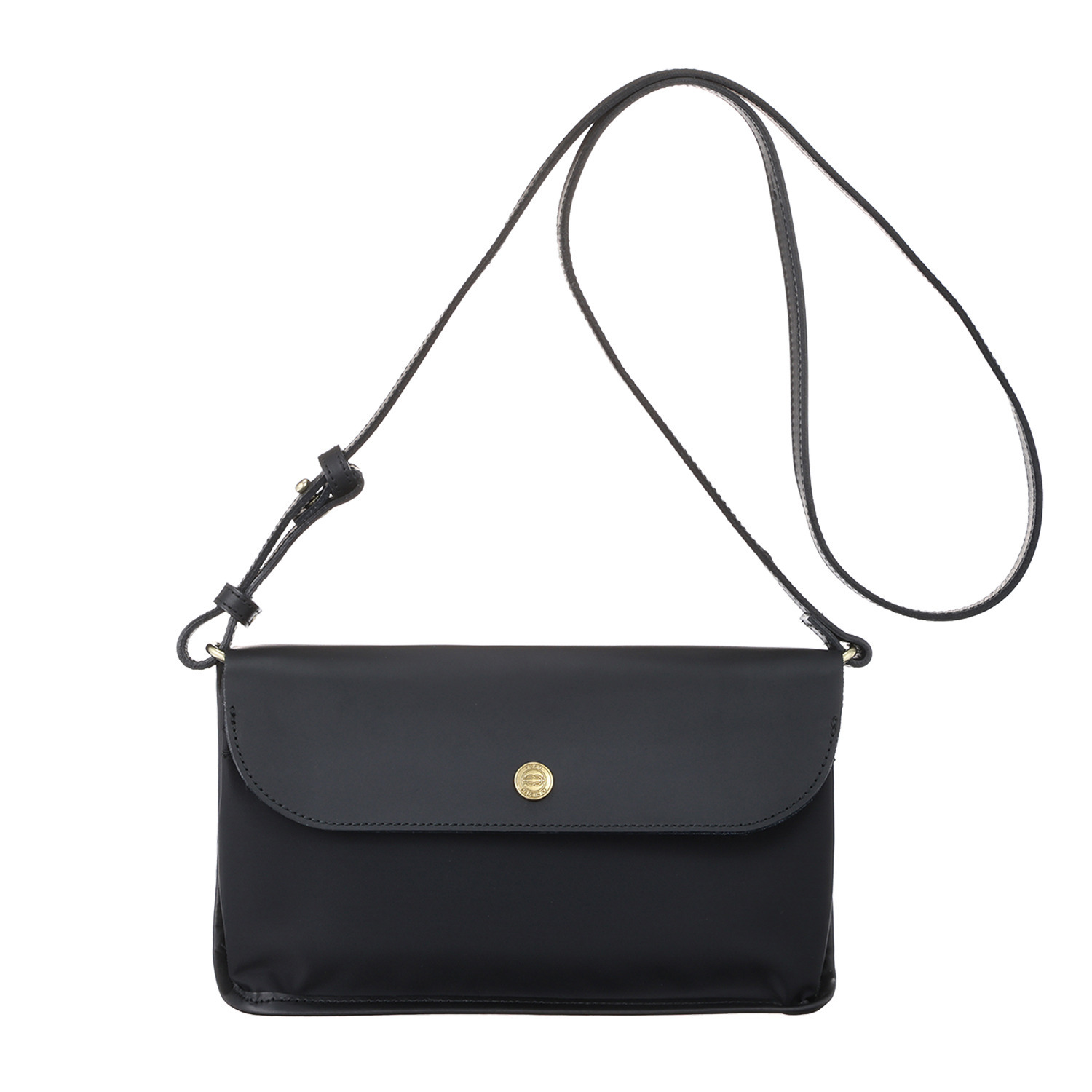 ユフ メイドイン壱岐 ナイロン×ステアレザー コンビショルダーバッグ