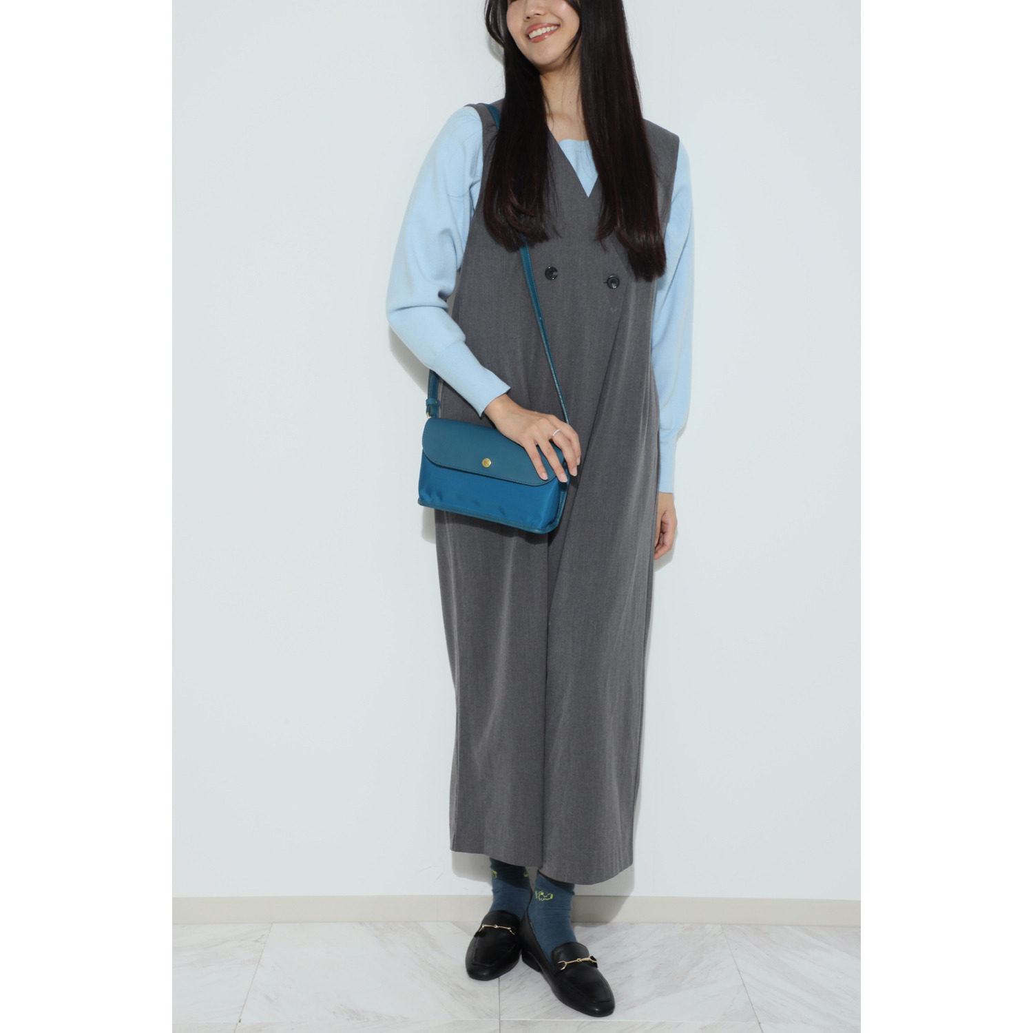 ユフ メイドイン壱岐 ナイロン×ステアレザー コンビショルダーバッグ