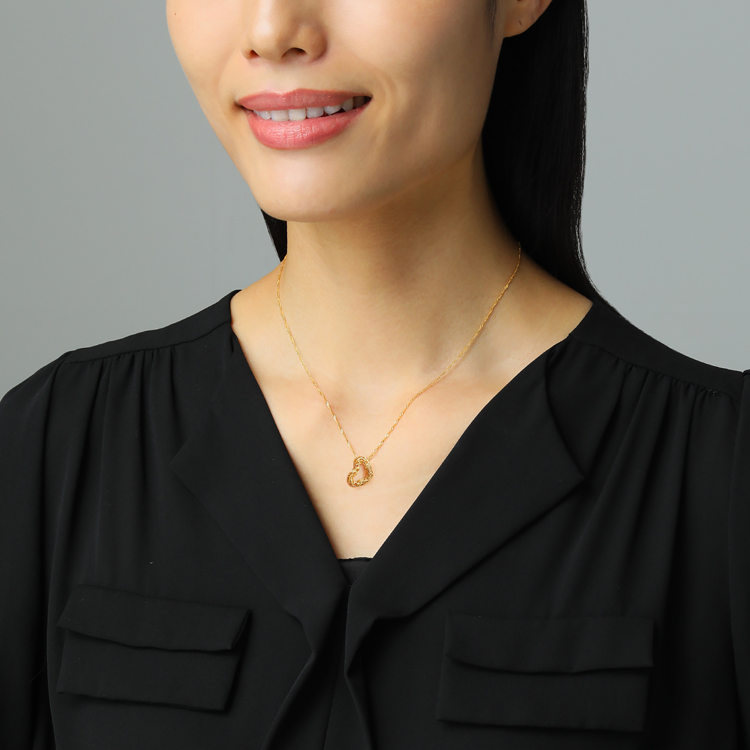 ピュアイズム 純金 オープンハートデザイン ペンダントトップ