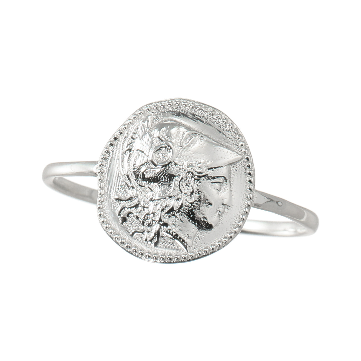 ピュアイズム 純プラチナ アンティーク調 コインモティーフ リング