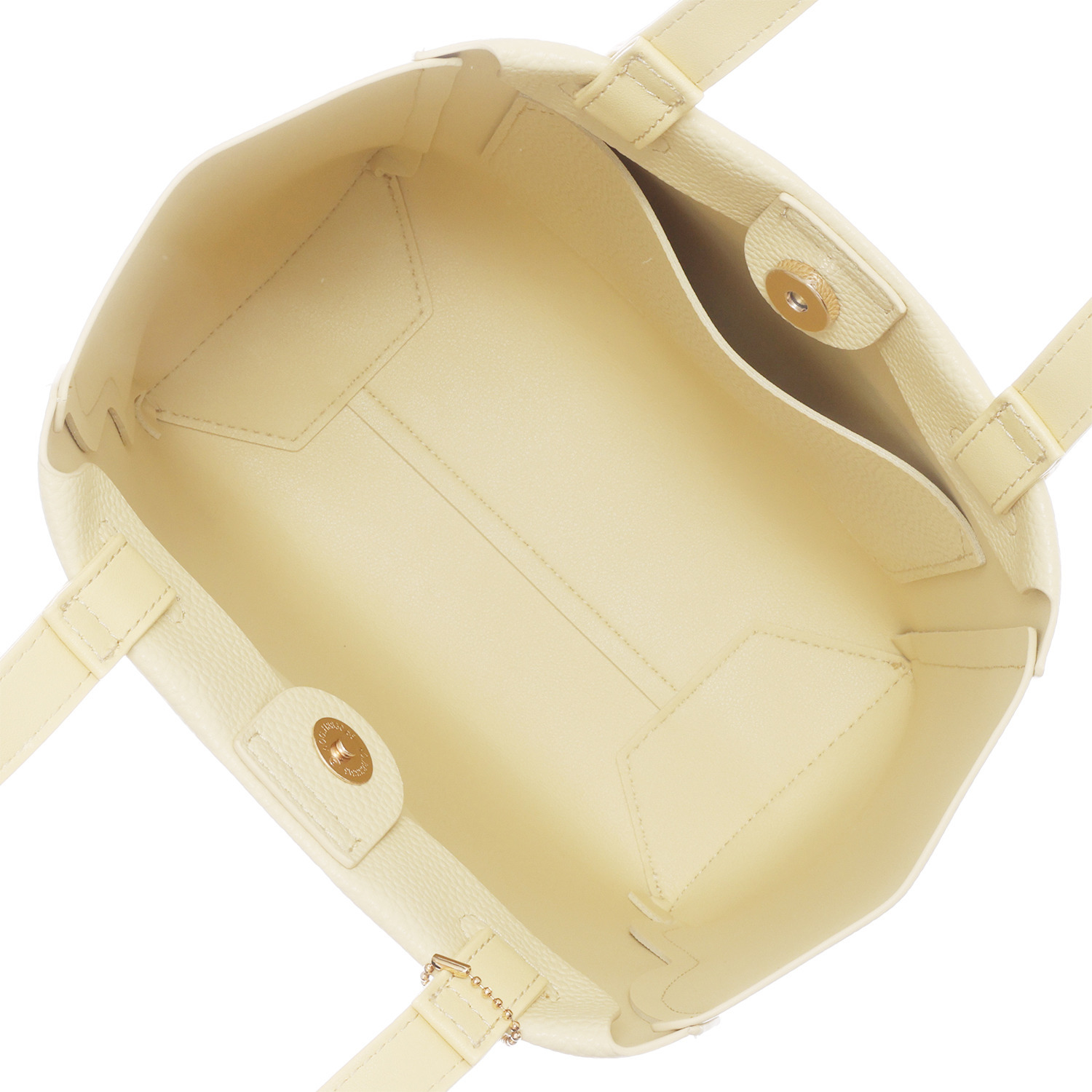 ラルジュ フェイクレザー チャーム付 波カットトートバッグ