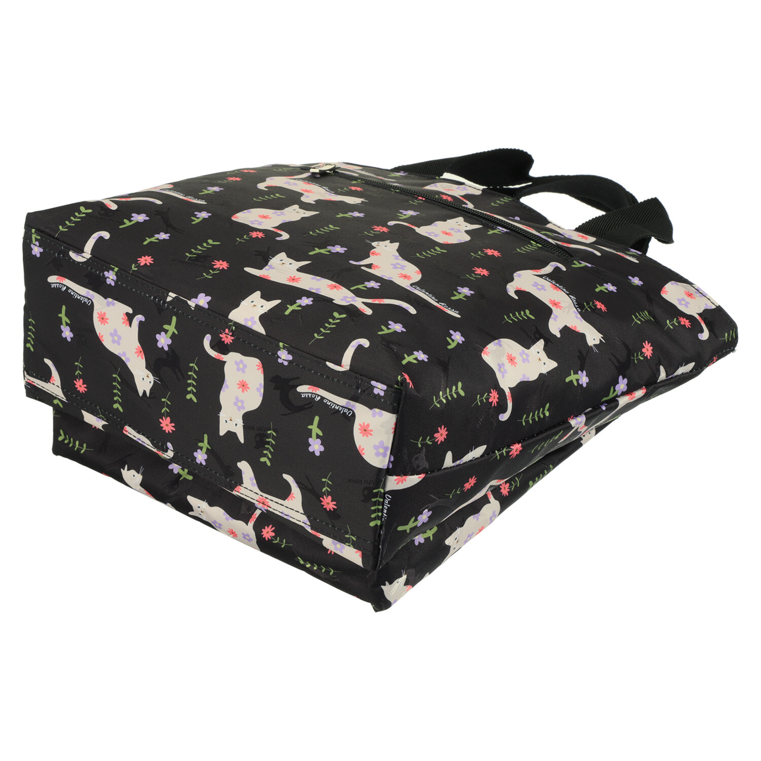 ラルジュ キャットフラワー 前後ファスナーポケット トートバッグ