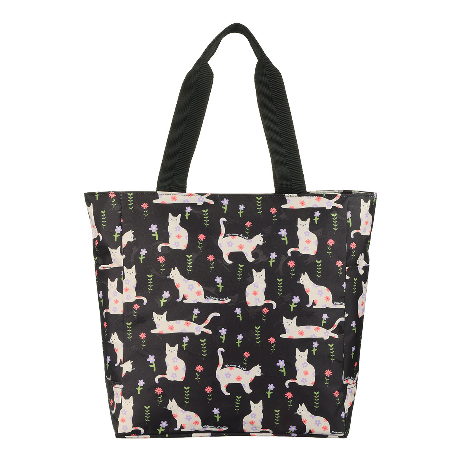 ラルジュ キャットフラワー サイドポケット付 トートバッグ