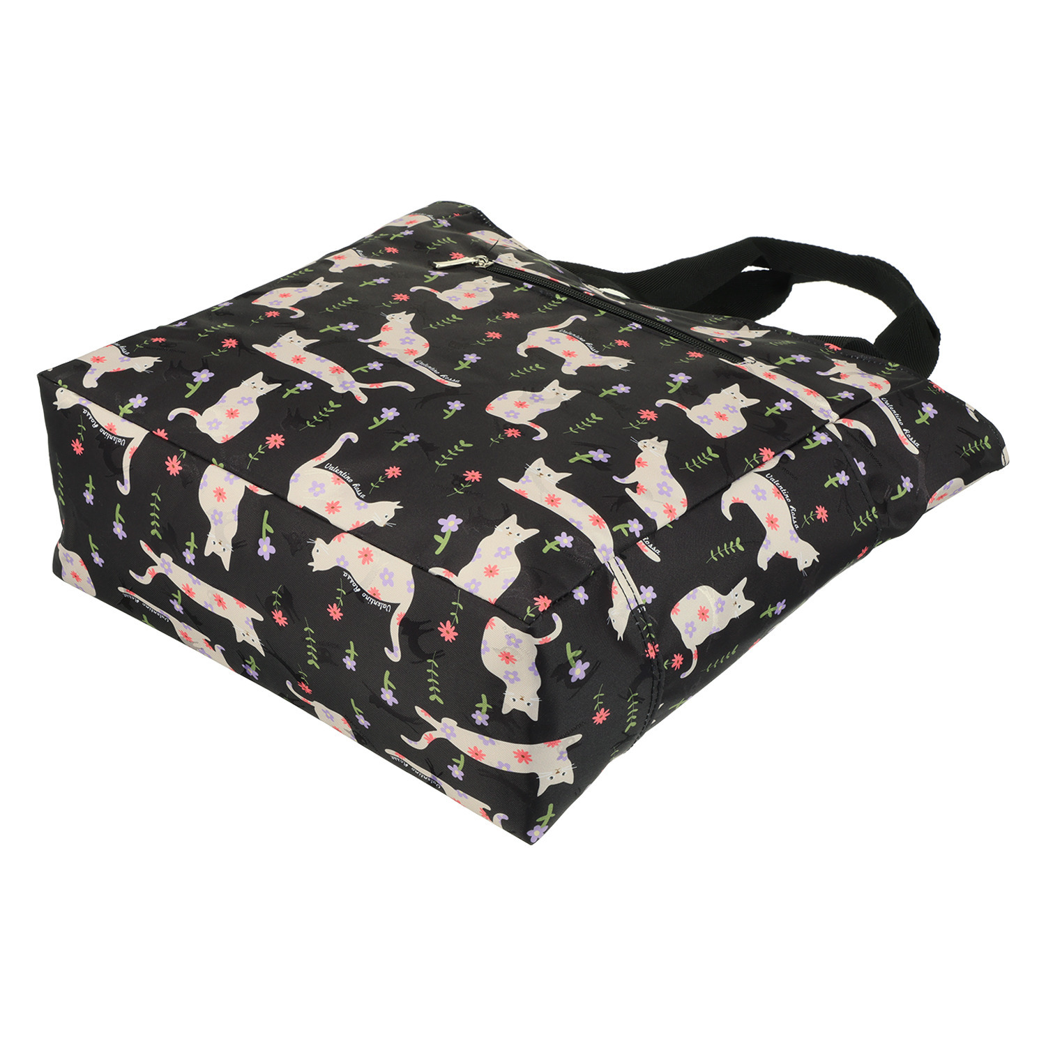 ラルジュ キャットフラワー サイドポケット付 トートバッグ