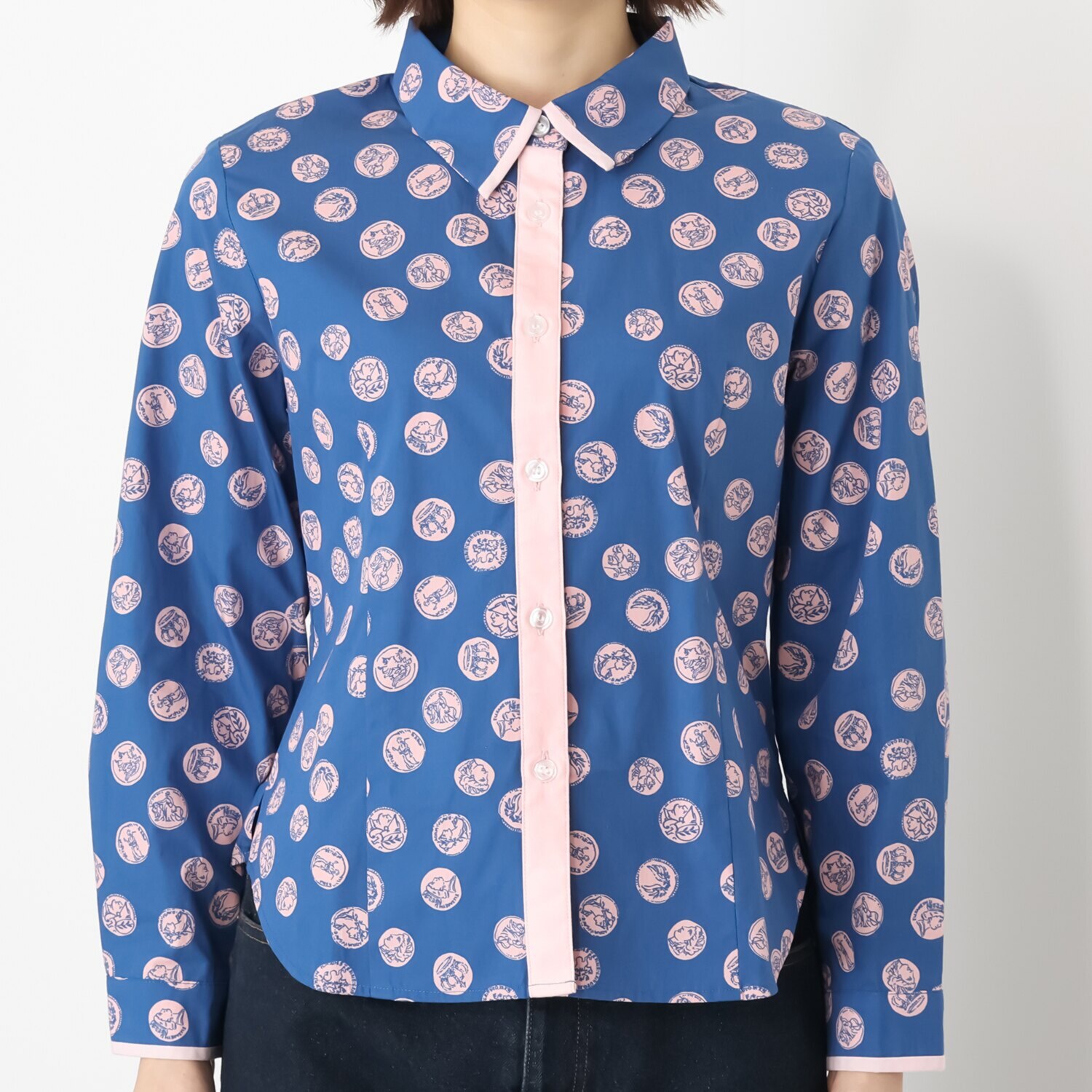 エムジェイアール　バイ マチコ　ジント　ロンドン 配色アクセントシャツ