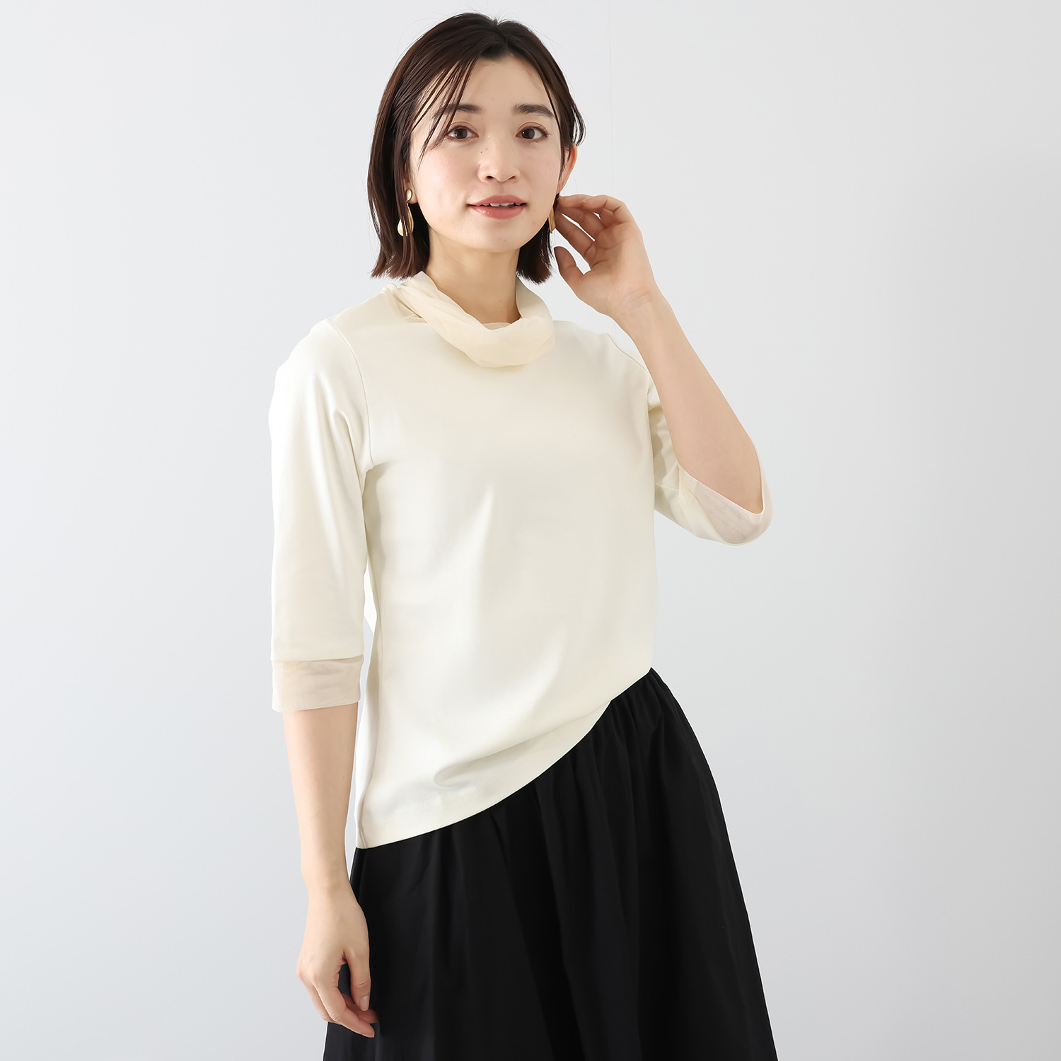 エムジェイアール　バイ マチコ　ジント　ロンドン チュール切替 ハイネックプルオーバー