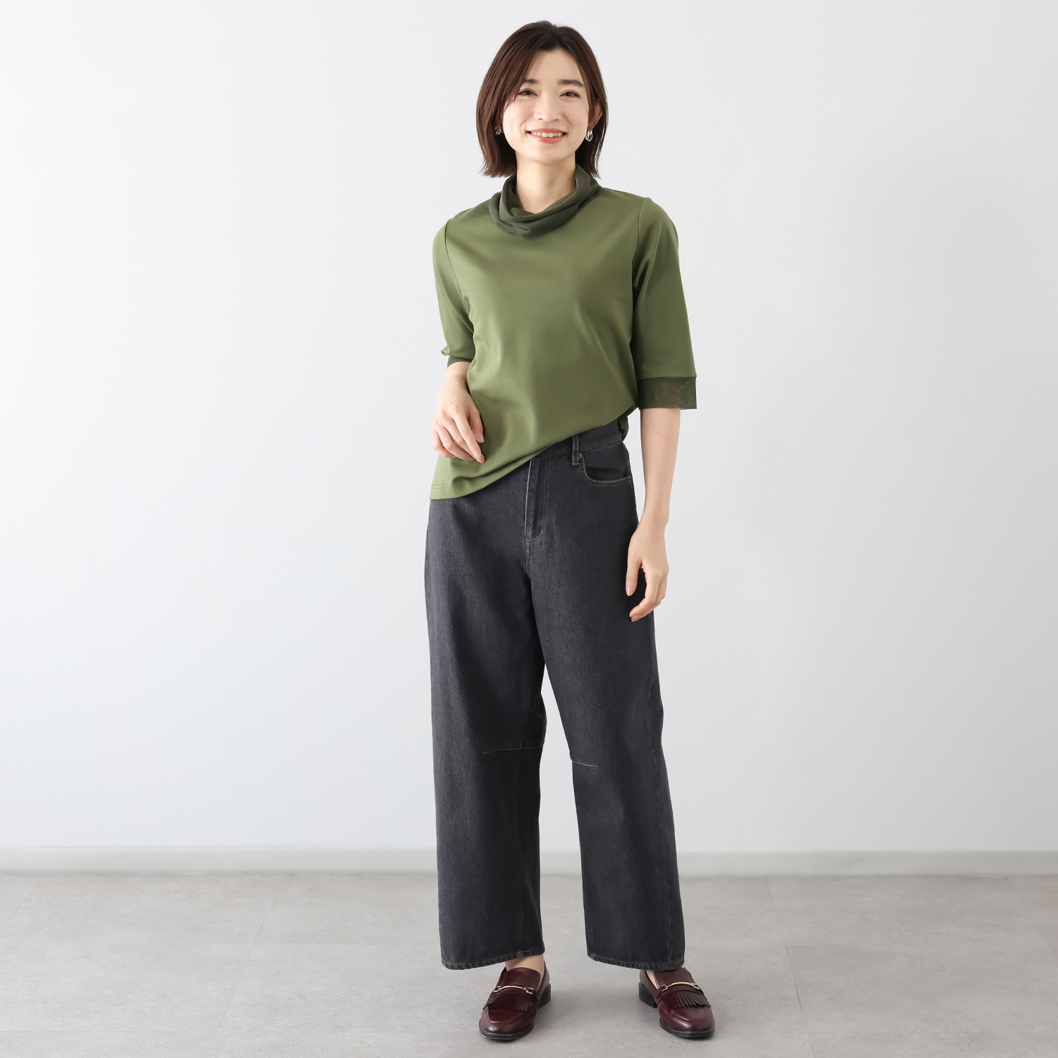 エムジェイアール　バイ マチコ　ジント　ロンドン チュール切替 ハイネックプルオーバー