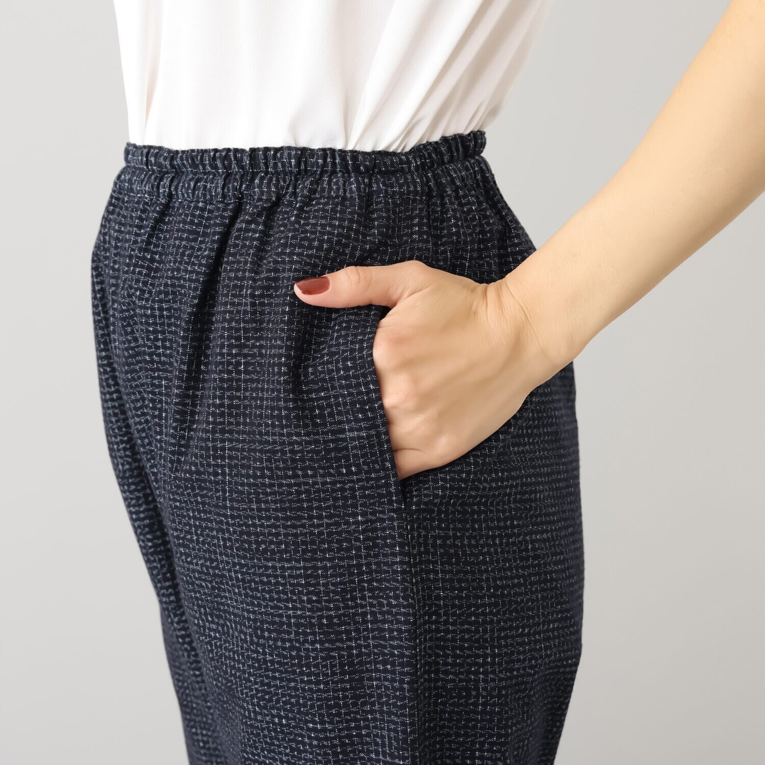 オカモト商店 儀右ヱ門 久留米かすり イージーパンツ