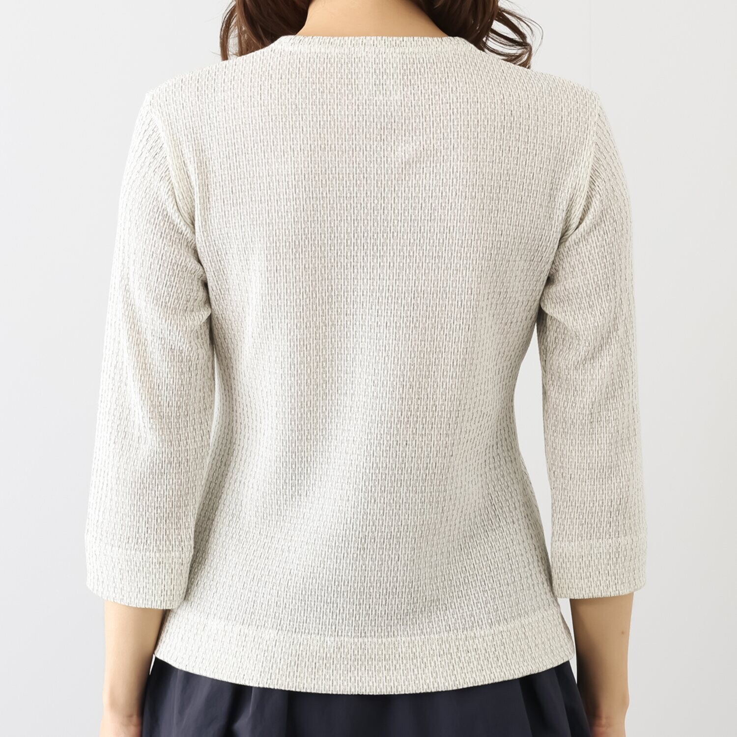 オカモト商店 米粒 ワッフル素材 七分袖カットソー