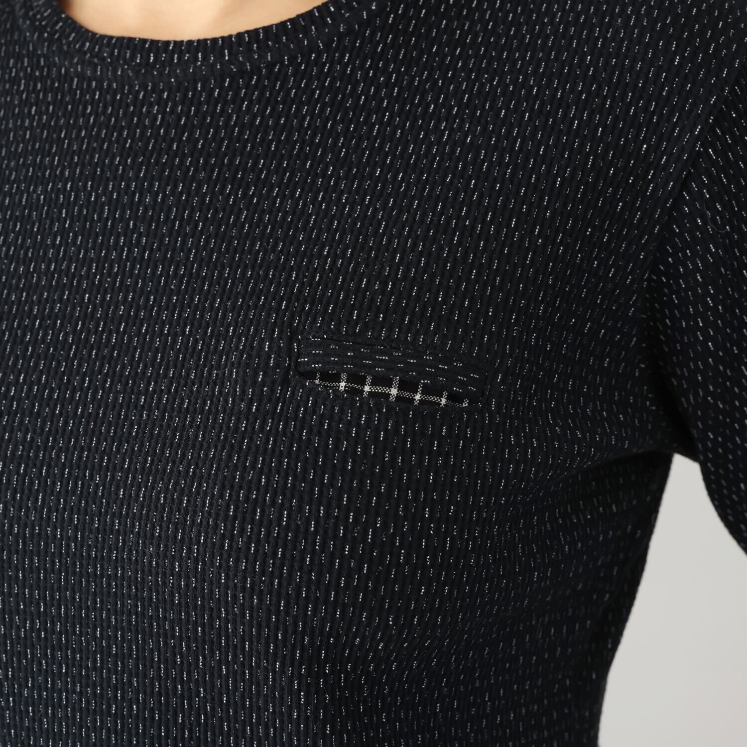 オカモト商店 米粒 ワッフル素材 七分袖カットソー