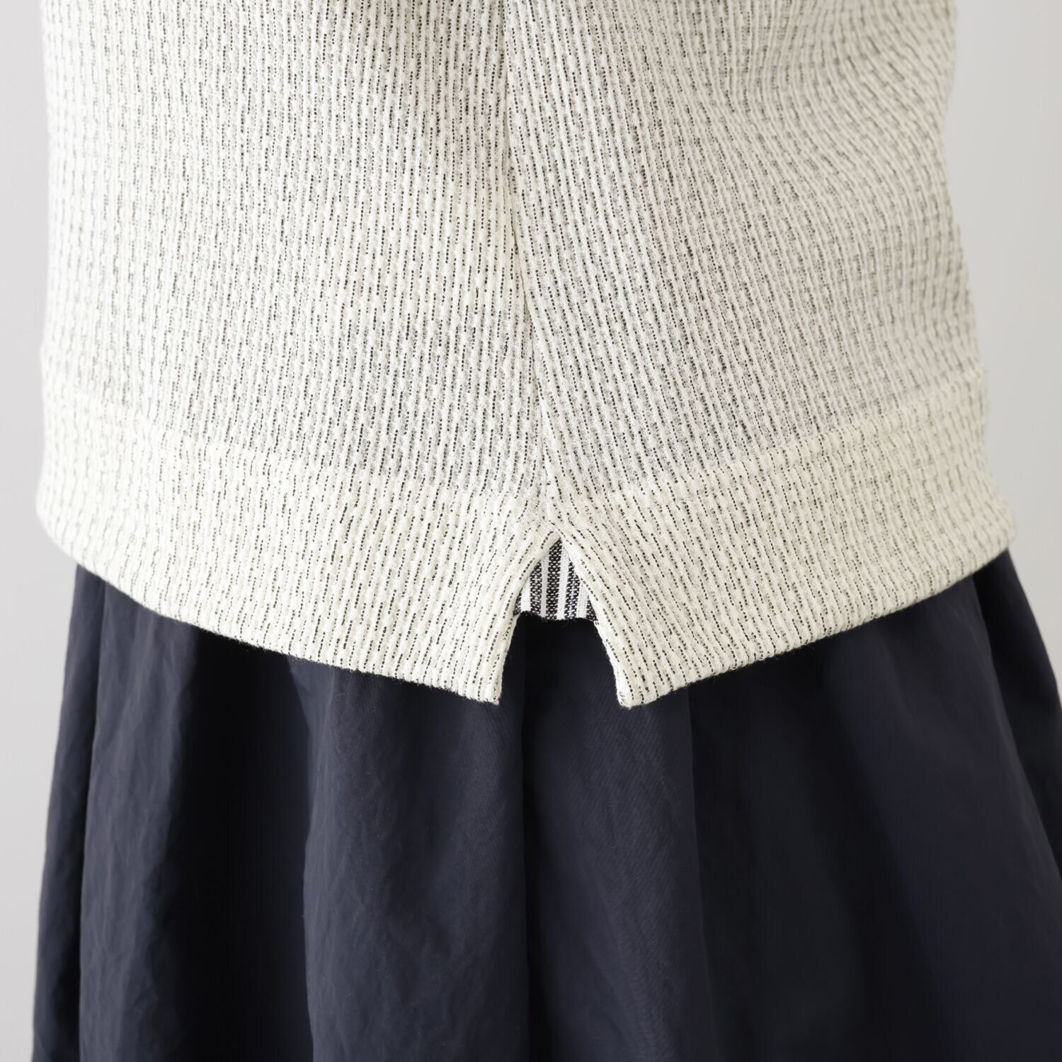 オカモト商店 米粒 ワッフル素材 七分袖カットソー