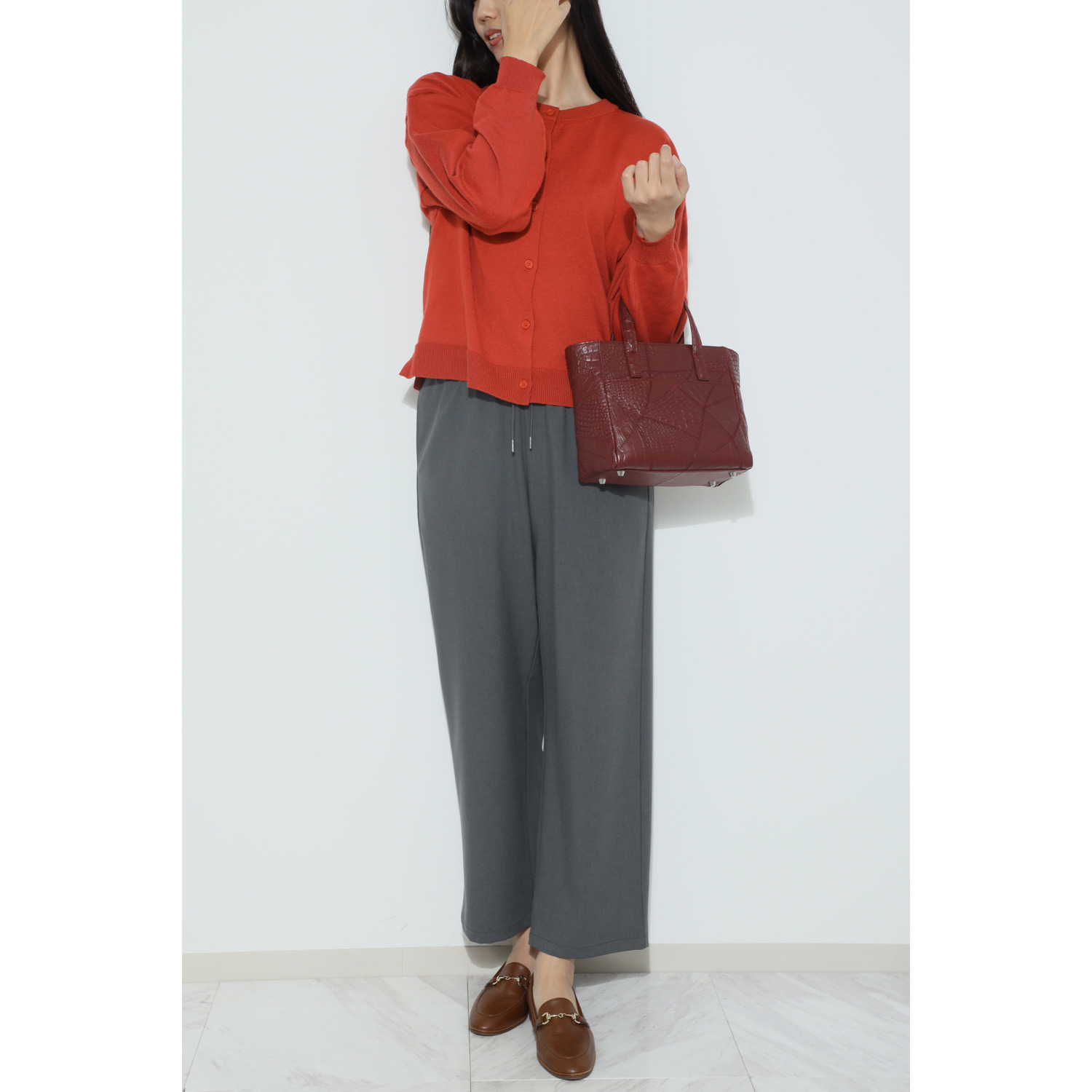 リアマッサ クロコダイル カットワーク ２ウェイバッグ