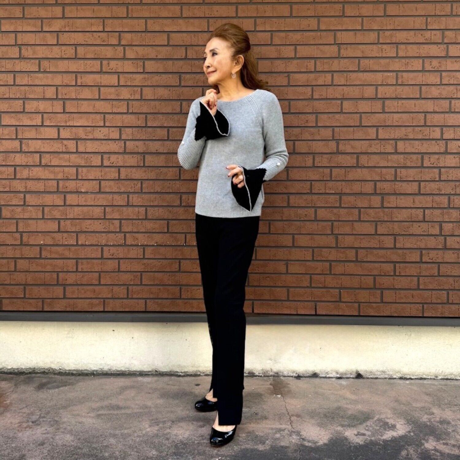 マダムヒロコ カフアレンジ ベルスリーブ プルオーバー