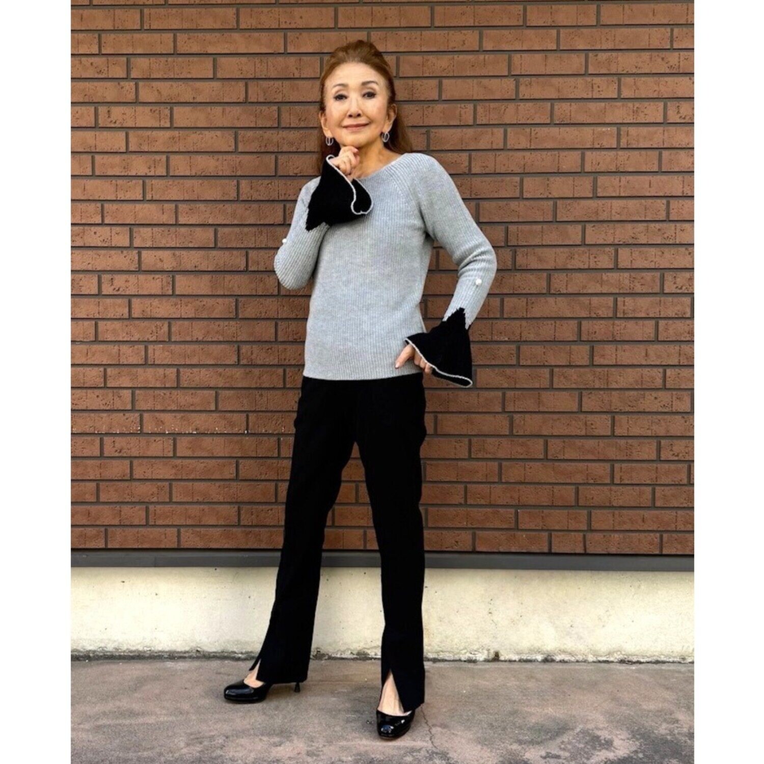 マダムヒロコ カフアレンジ ベルスリーブ プルオーバー