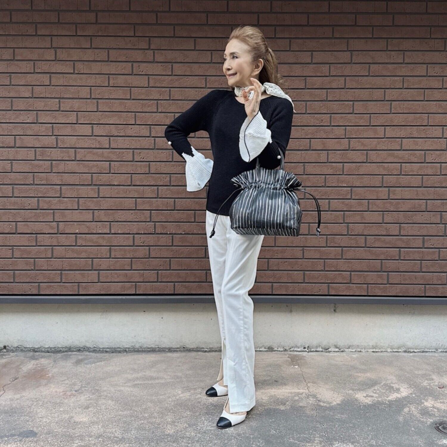 マダムヒロコ カフアレンジ ベルスリーブ プルオーバー