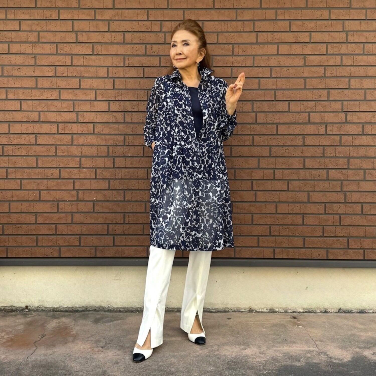 マダムヒロコ ハイストレッチ スリットパンツ