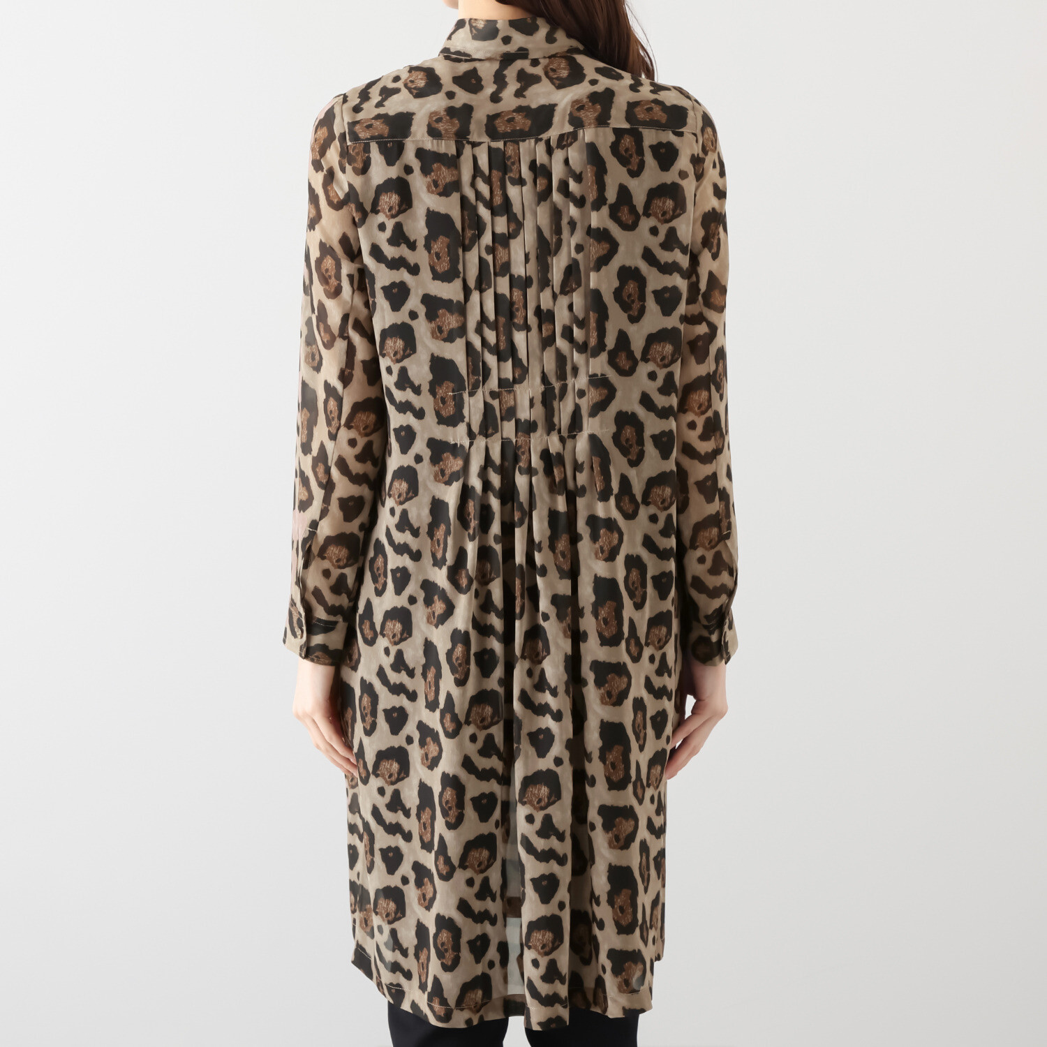 マダムヒロコ プリントシアー ロングブラウス ＜インナー付＞