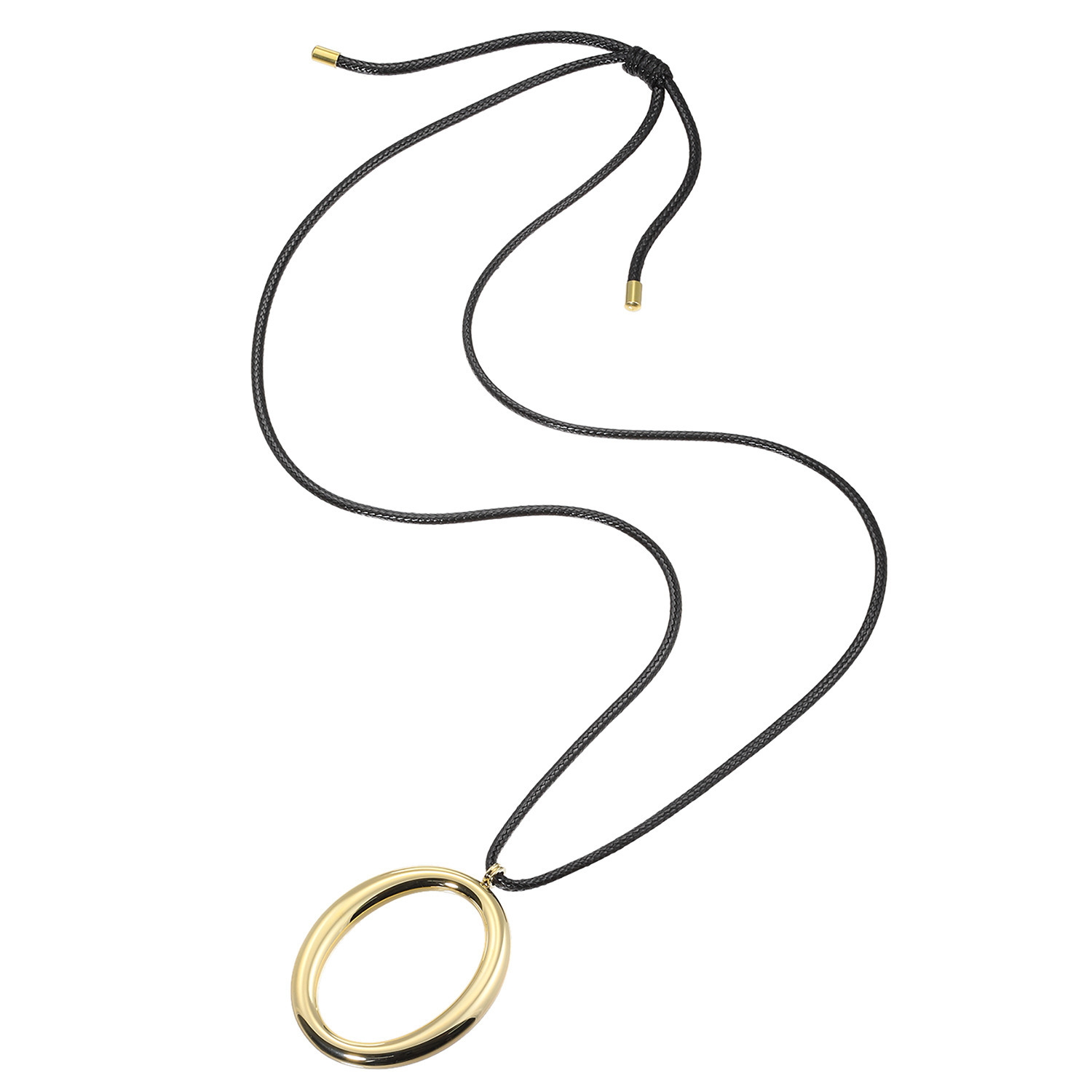 デルークス ステンレス ボリュームオーバル ロングコードネックレス