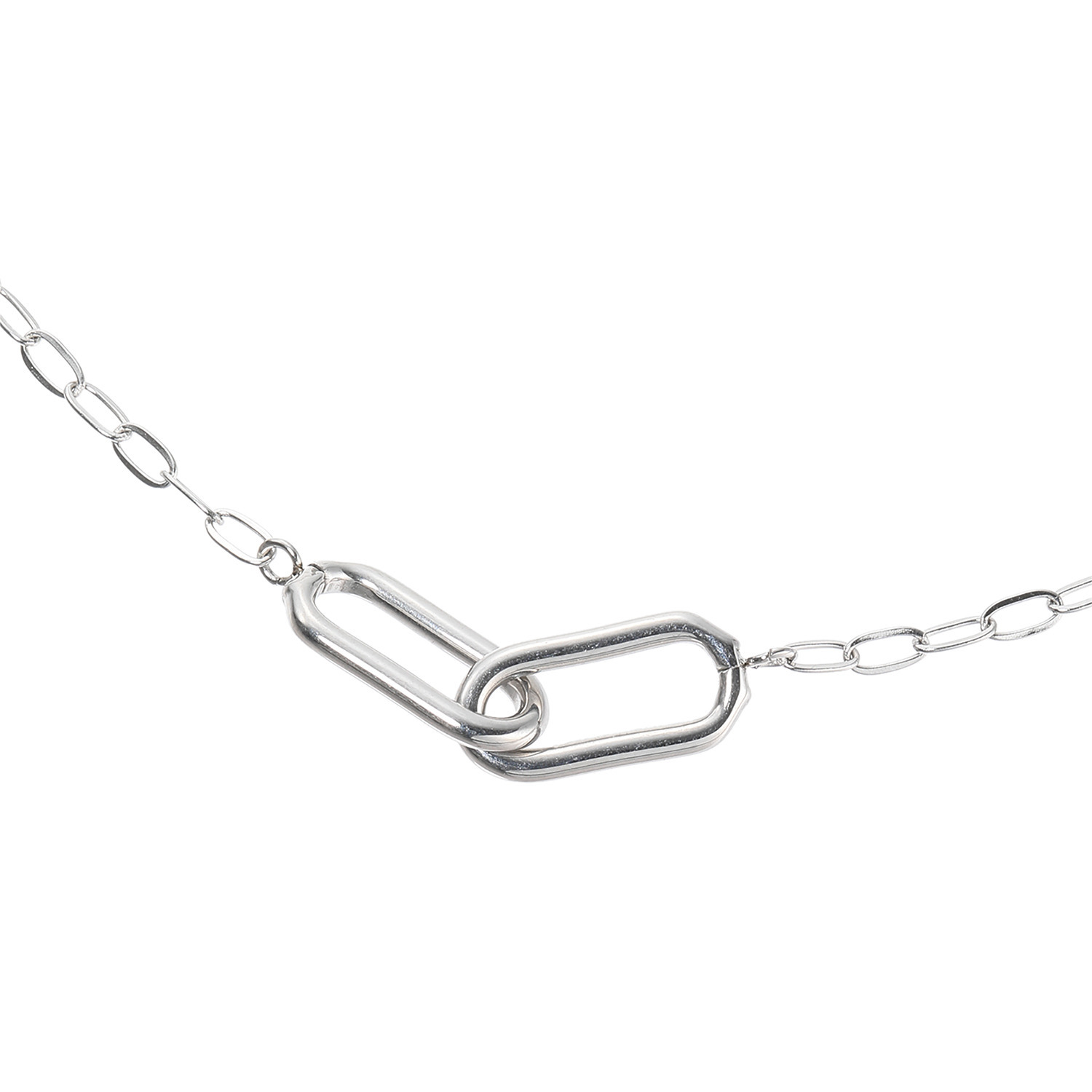 エービーステン ステンレス オーバルリンクチェーン ネックレス＆ ブレスレットセット