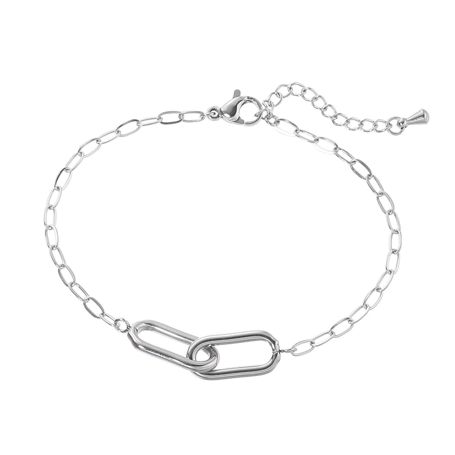 エービーステン ステンレス オーバルリンクチェーン ネックレス＆ ブレスレットセット