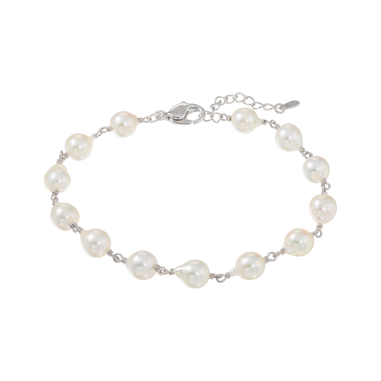 ゆきほたる シルバー 長崎県対馬産 無調色越物アコヤパール ブレスレット