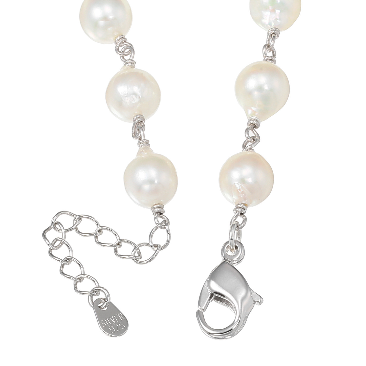 ゆきほたる シルバー 長崎県対馬産 無調色越物アコヤパール ブレスレット