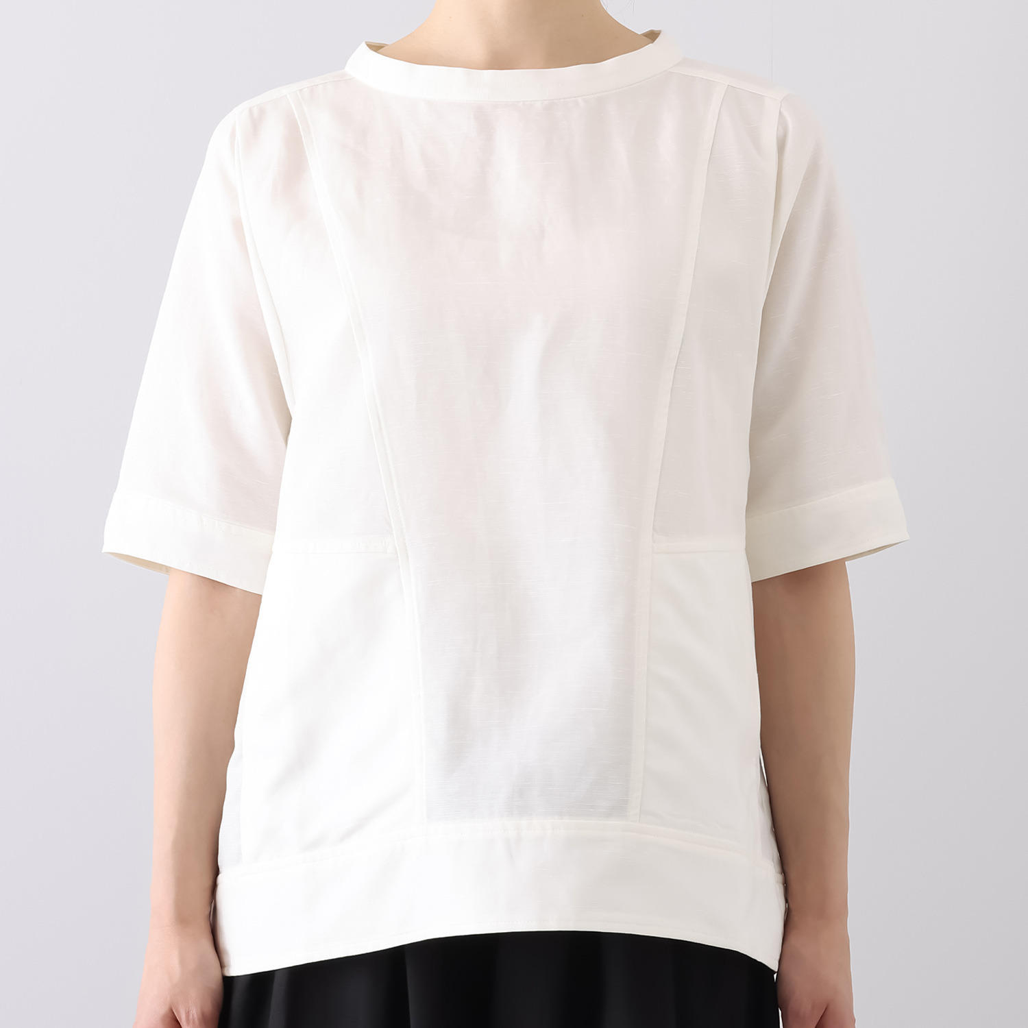 オルテンジア Ｔシャツ感覚で着るだけ！ カジュアルを上質に導く 大人の洗練ブラウス