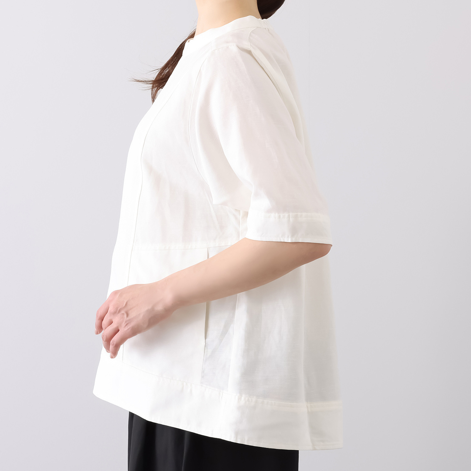 オルテンジア Ｔシャツ感覚で着るだけ！ カジュアルを上質に導く 大人の洗練ブラウス