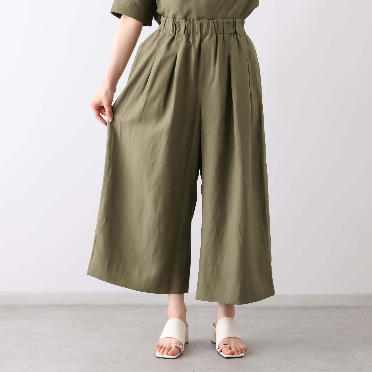 オルテンジア 上質リラックススタイル デザインワイドパンツ