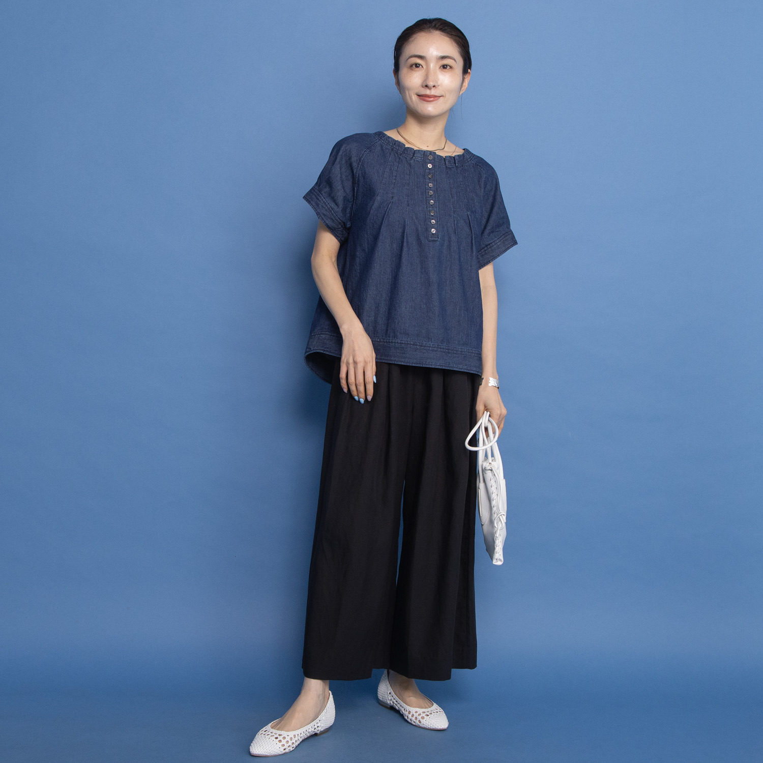 オルテンジア 上質リラックススタイル デザインワイドパンツ