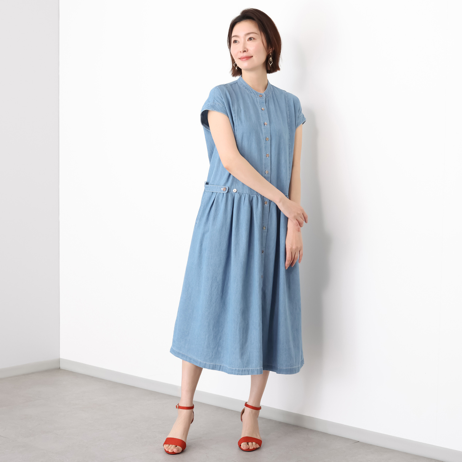 オルテンジア ゆったり美しく 日常もお出かけも映える デニムロングワンピース