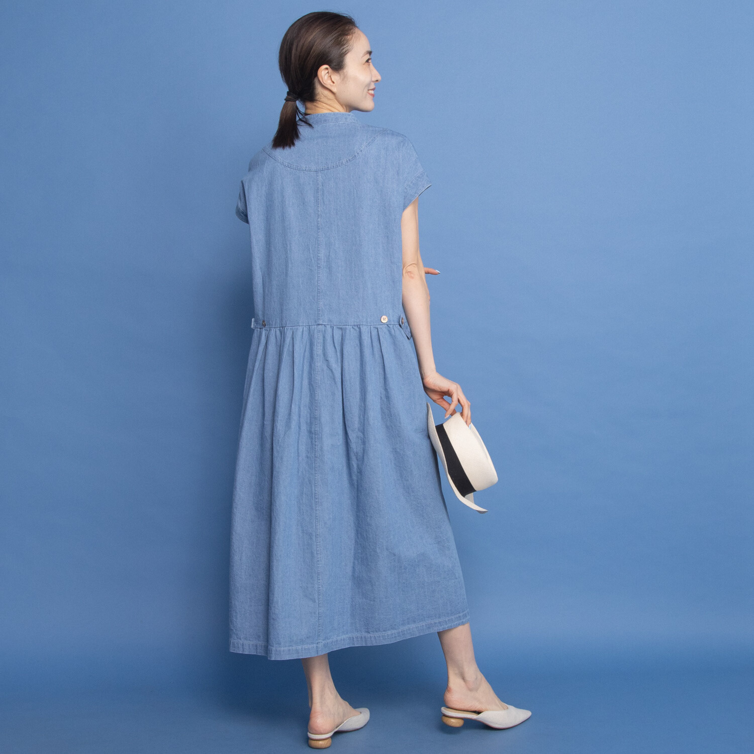 オルテンジア ゆったり美しく 日常もお出かけも映える デニムロングワンピース