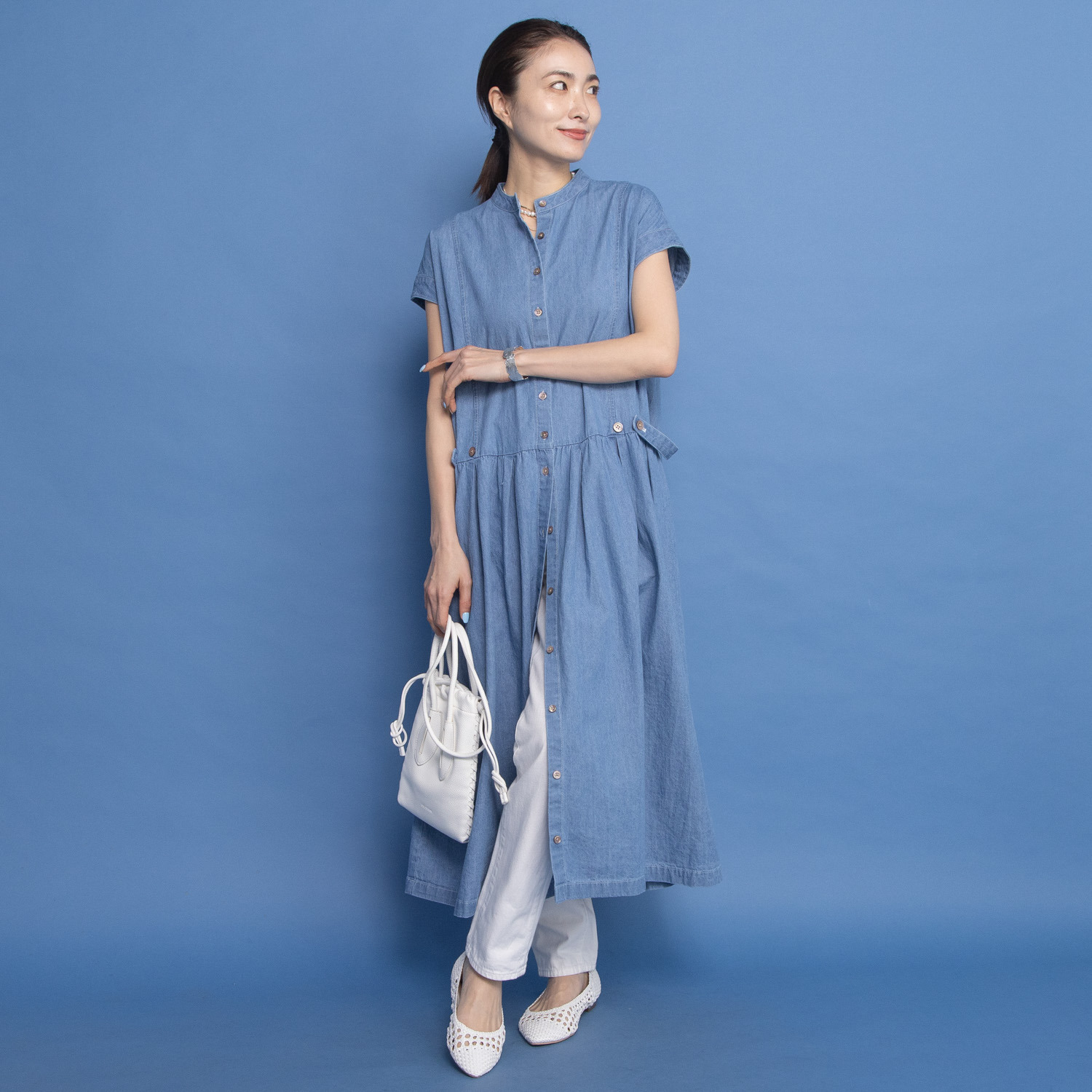 オルテンジア ゆったり美しく 日常もお出かけも映える デニムロングワンピース