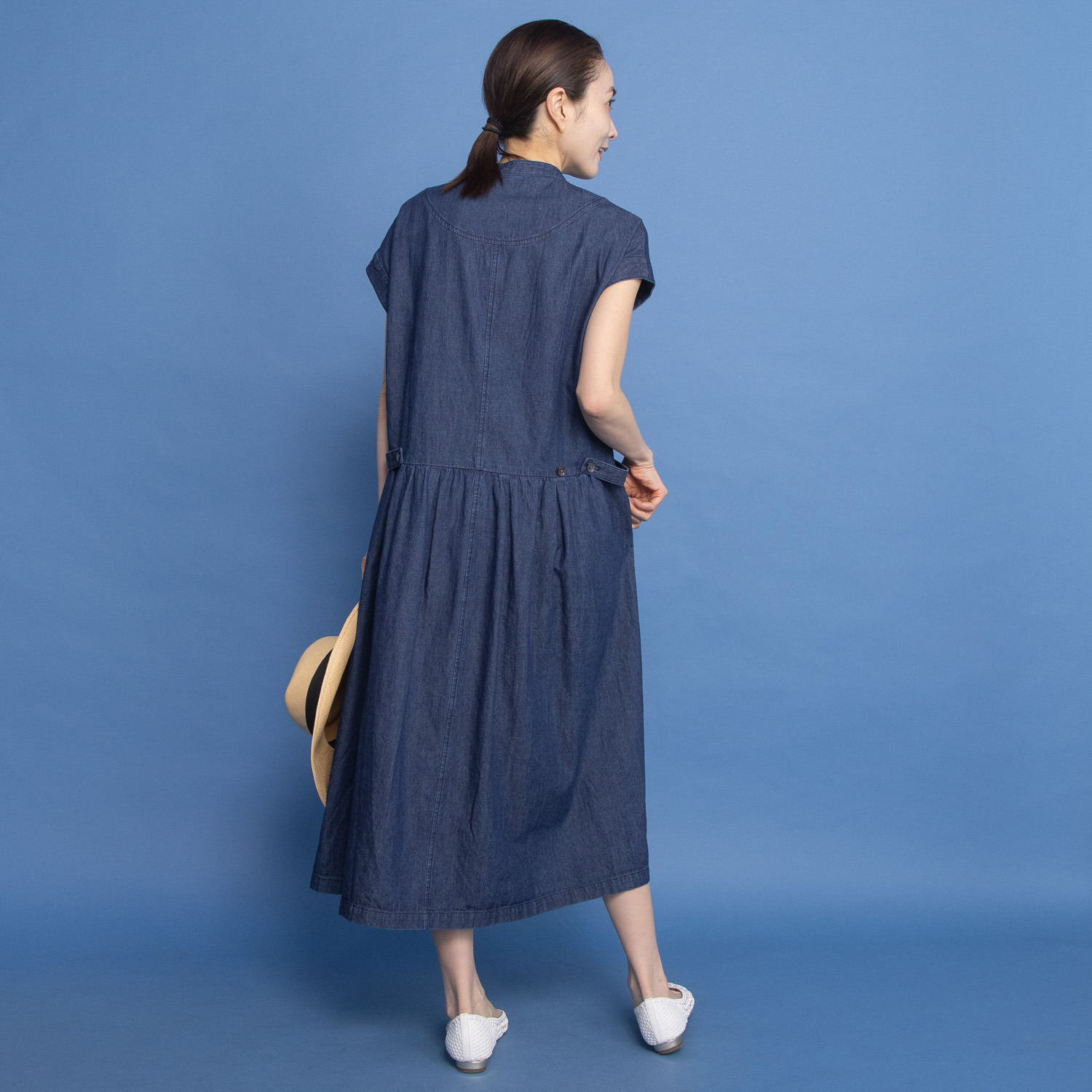 オルテンジア ゆったり美しく 日常もお出かけも映える デニムロングワンピース
