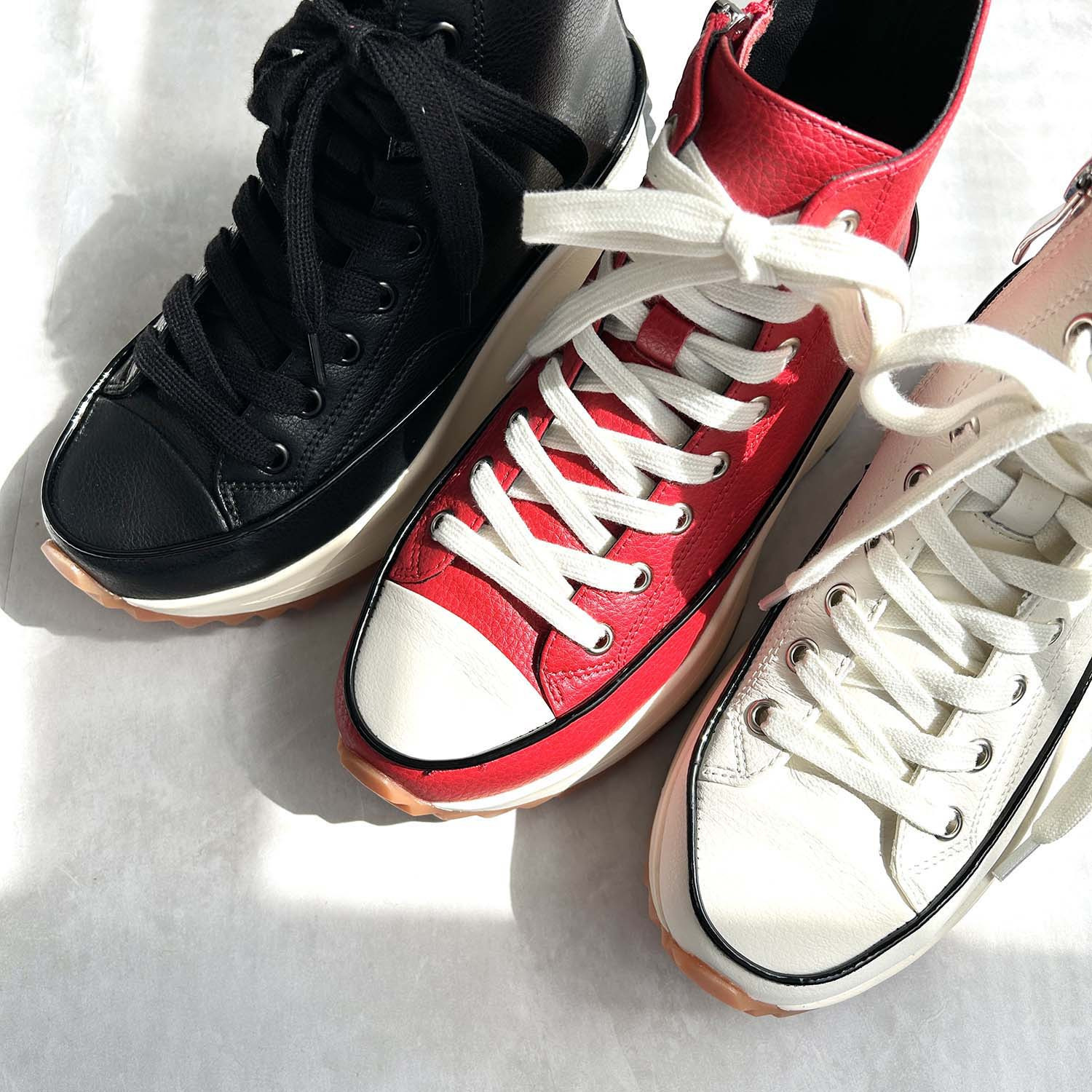 ヌーベルヴォーグ リュクスライン ブランド１５周年企画 牛革厚底スニーカー