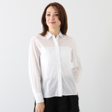 ヴィオラウィル コットン１００％ 爽やかな印象 上品な透け感のある ビッグポケットシャツ