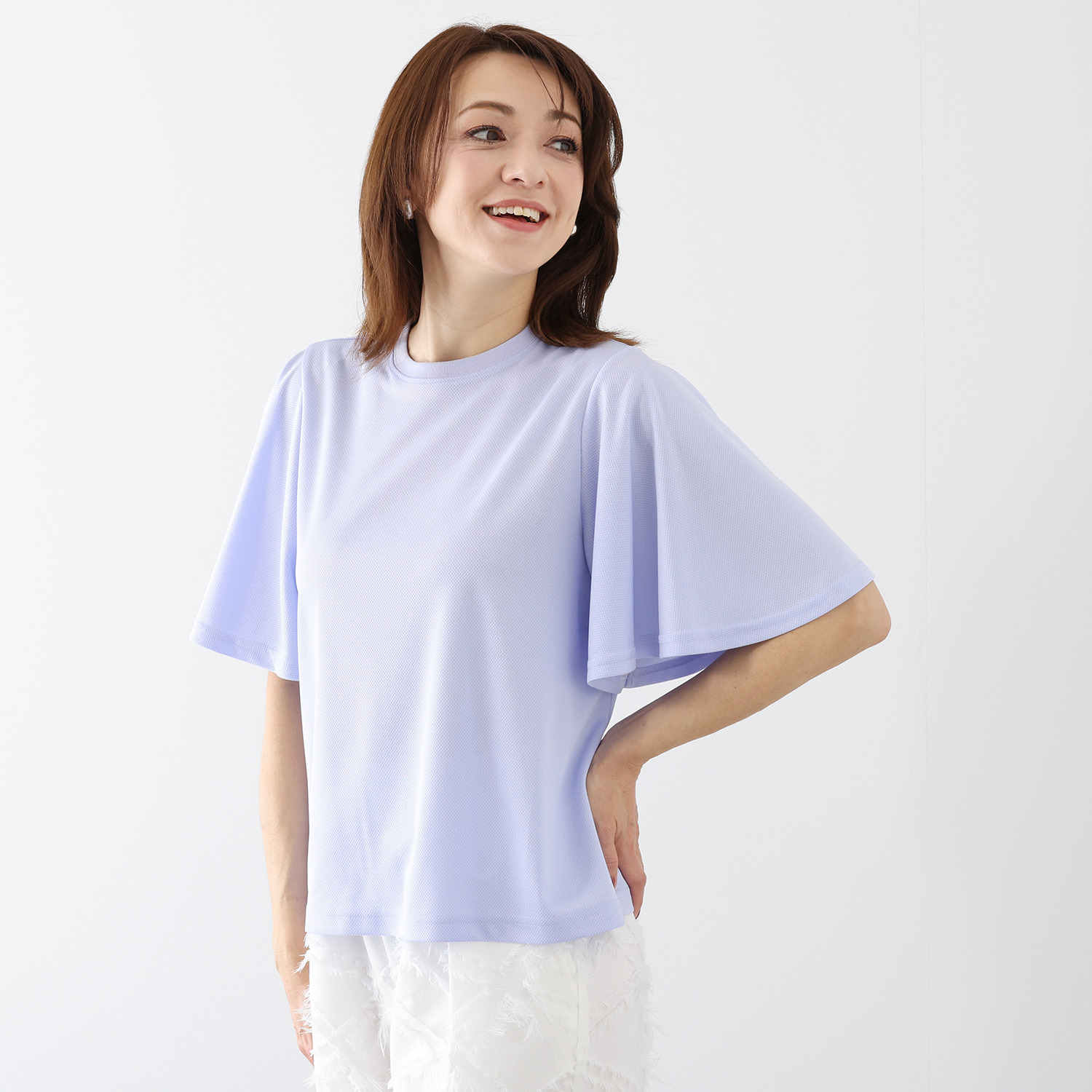 ヴィオラウィル すぐ乾く機能素材 スポーツエレガント フレアースリーブ サマになるＴシャツ