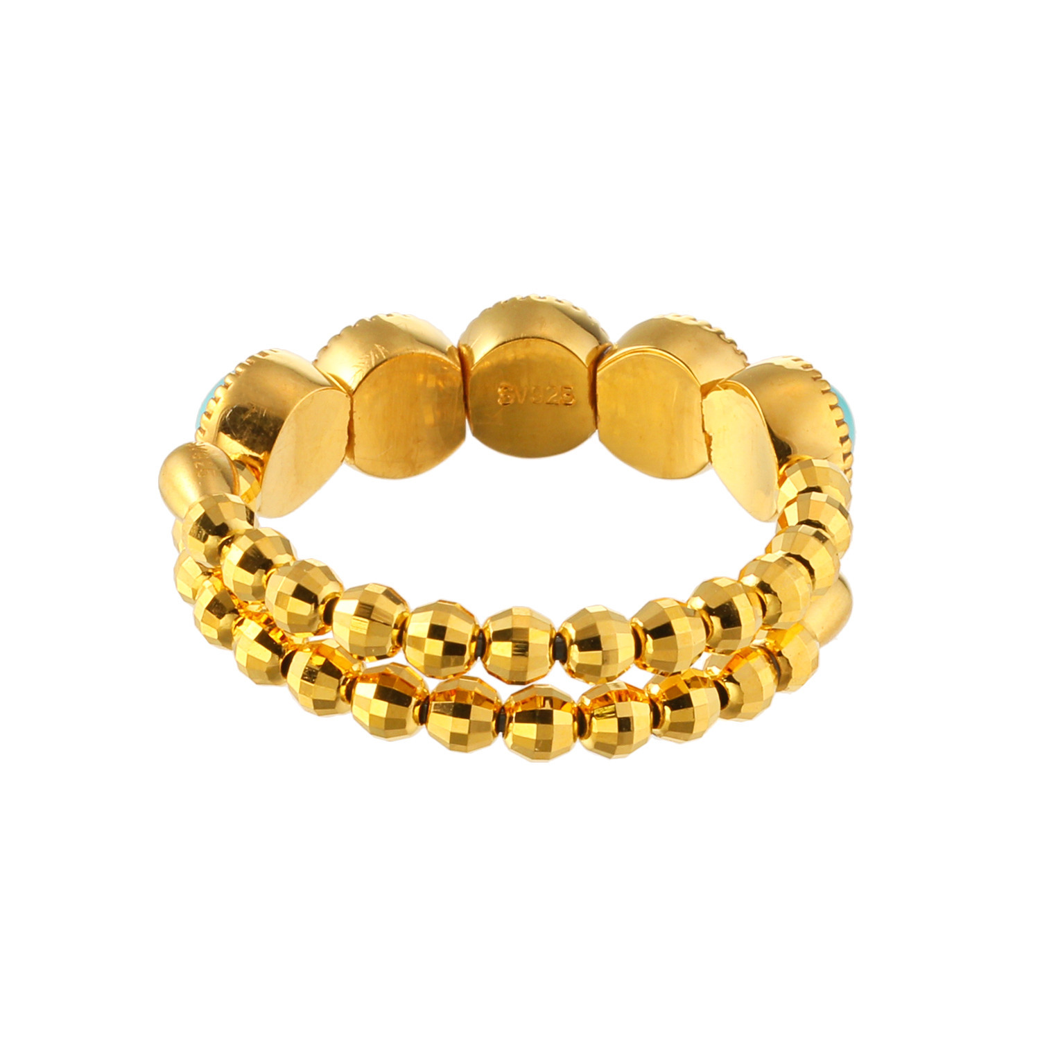 ドラマチック・ターコイズ シルバー アリゾナ産ターコイズ ラウンドデザイン フレキシブルリング