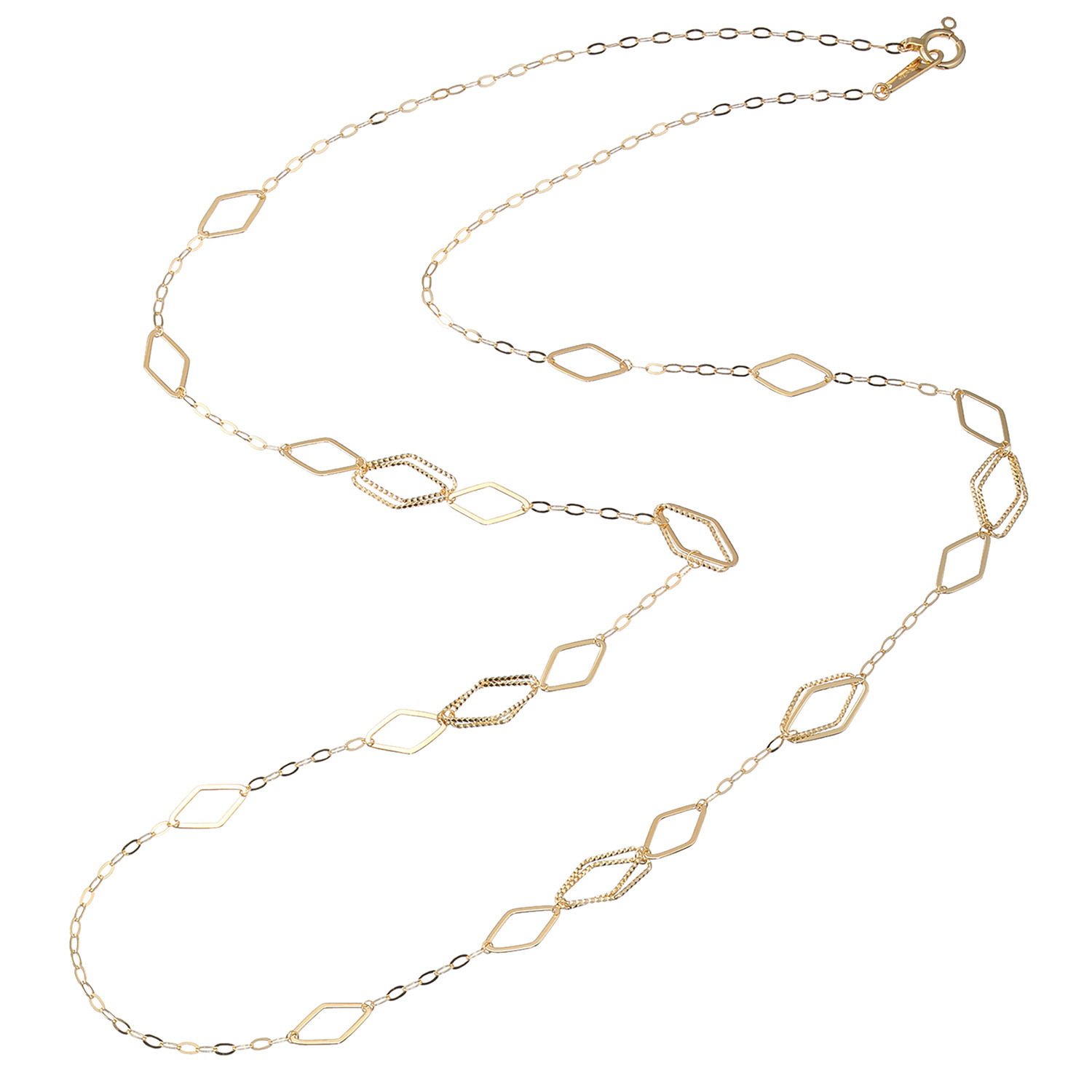 チェーンクリエイト １８Ｋ ひし形パーツアクセント ロングネックレス